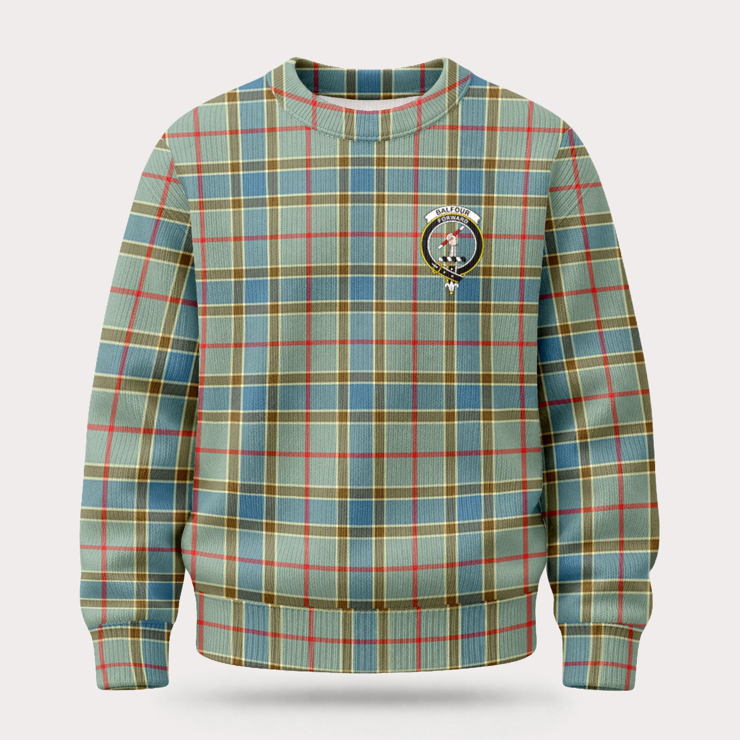 Balfour Blue Tartan Crest Sweater