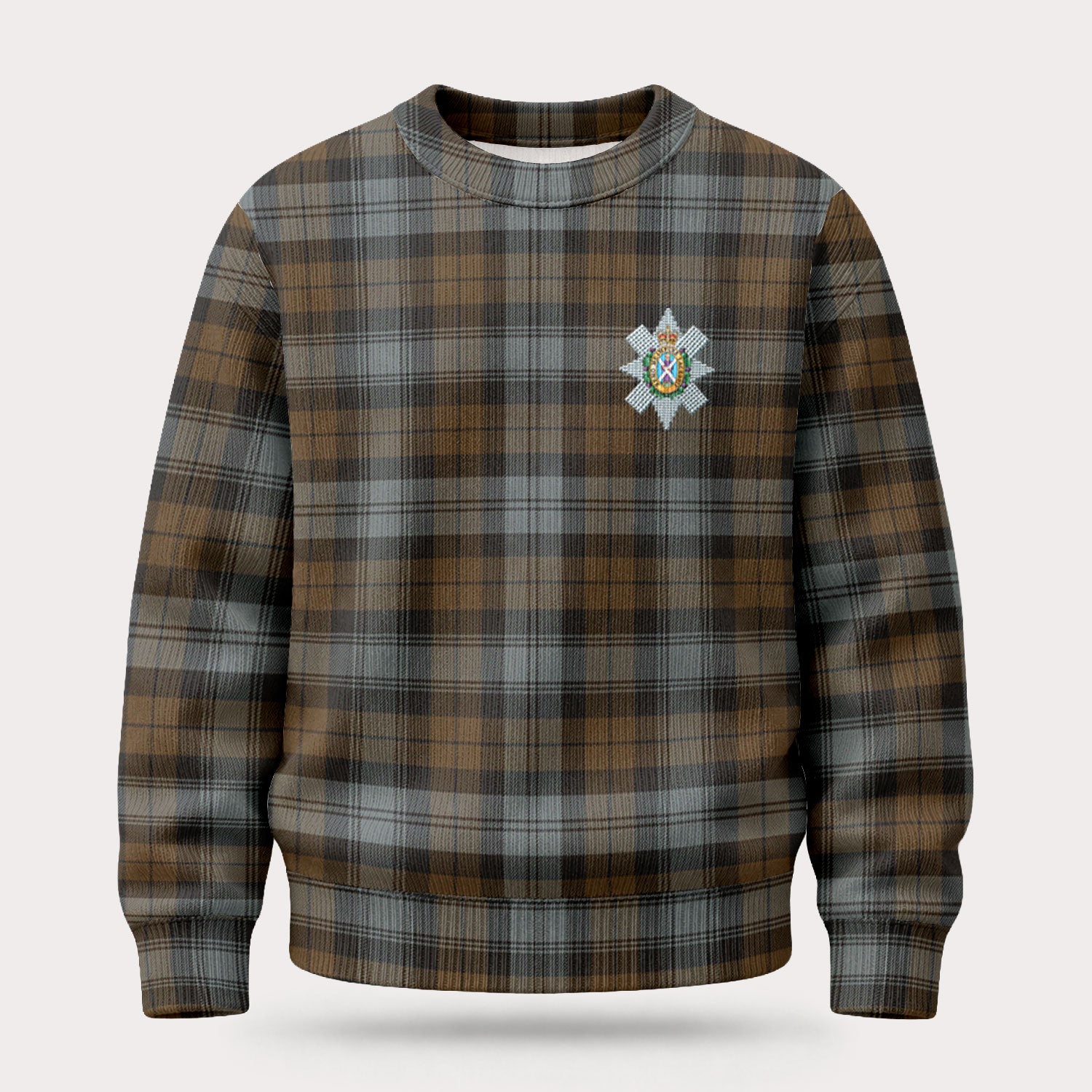 Black Watch Weathered Tartan Crest Sweater