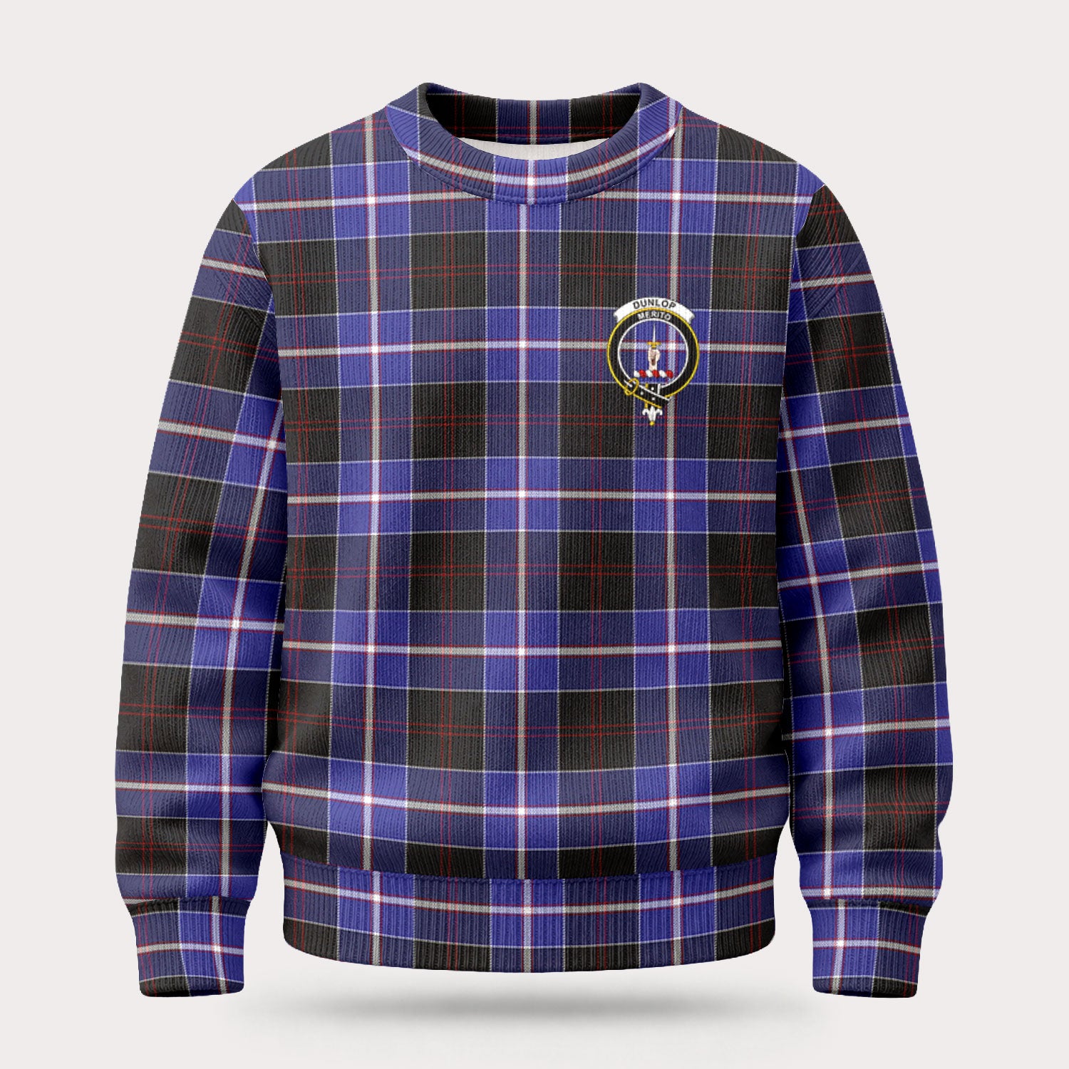 Dunlop Modern Tartan Crest Sweater