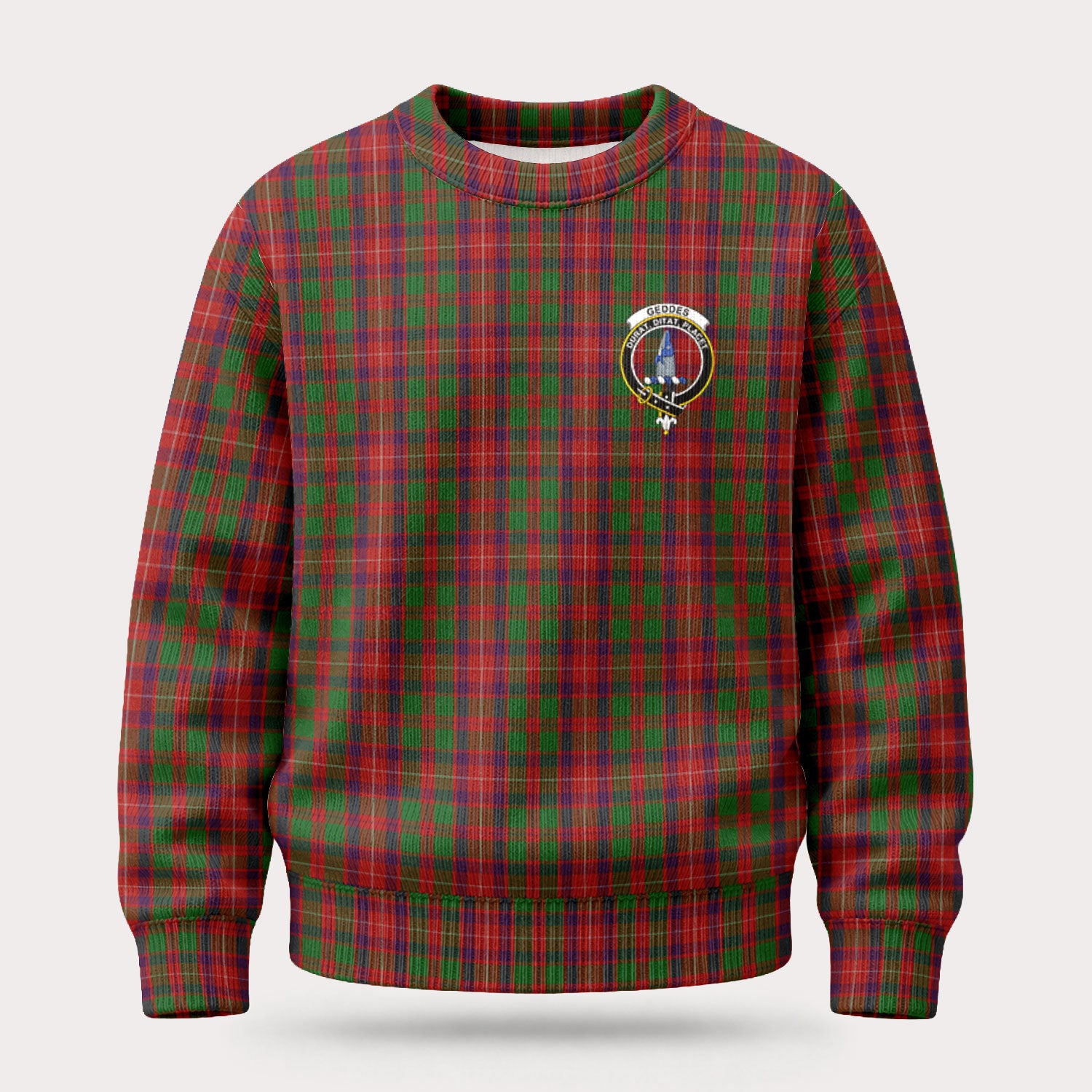 Geddes Tartan Crest Sweater