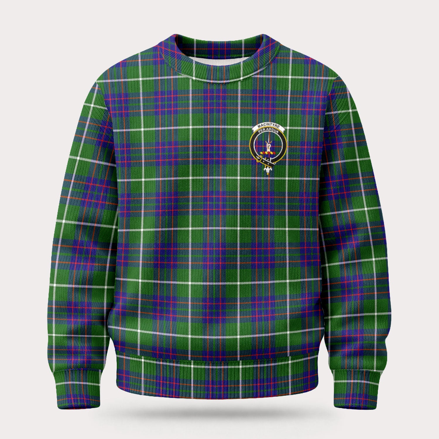 MacIntyre Hunting Modern Tartan Crest Sweater