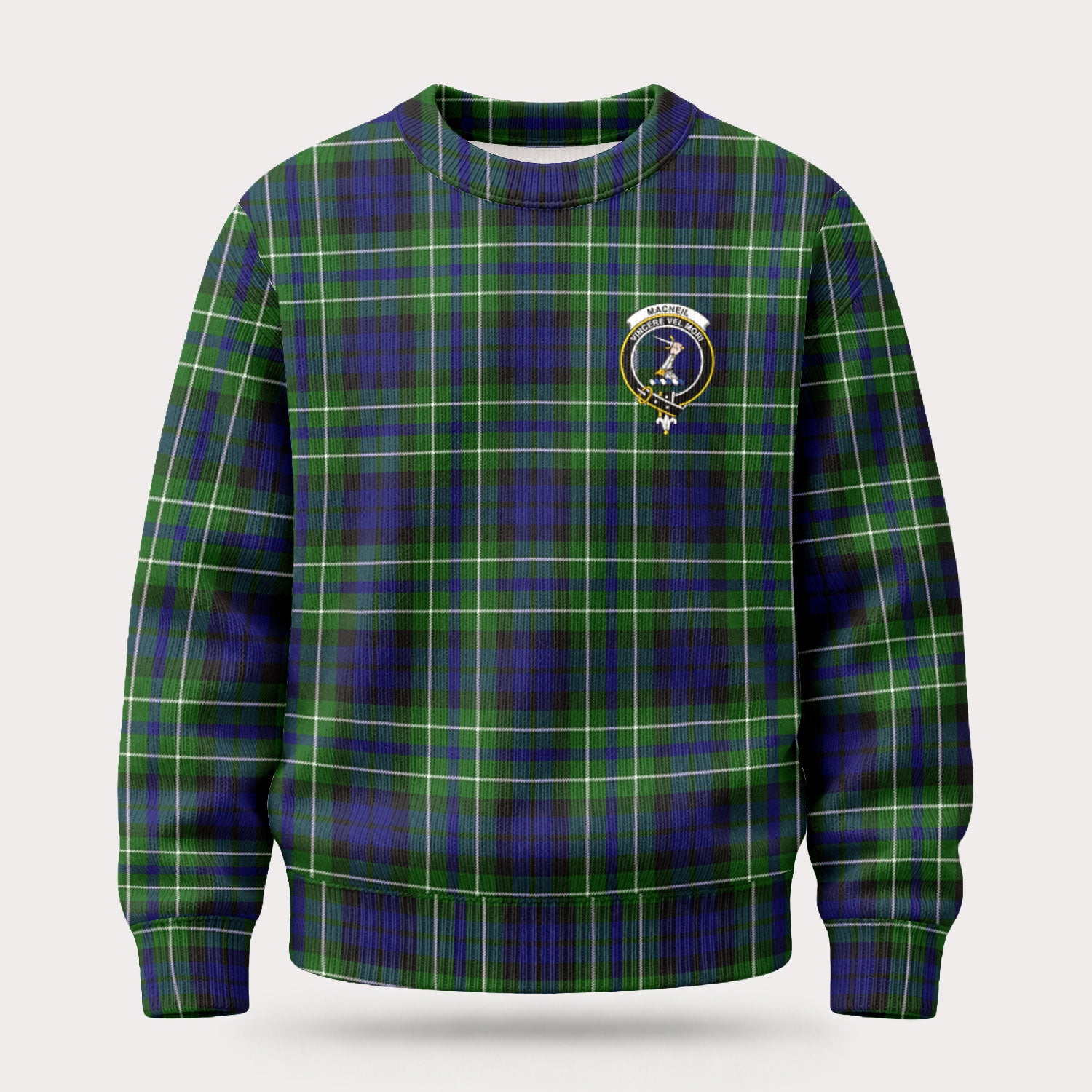 MacNeil of Colonsay Modern Tartan Crest Sweater