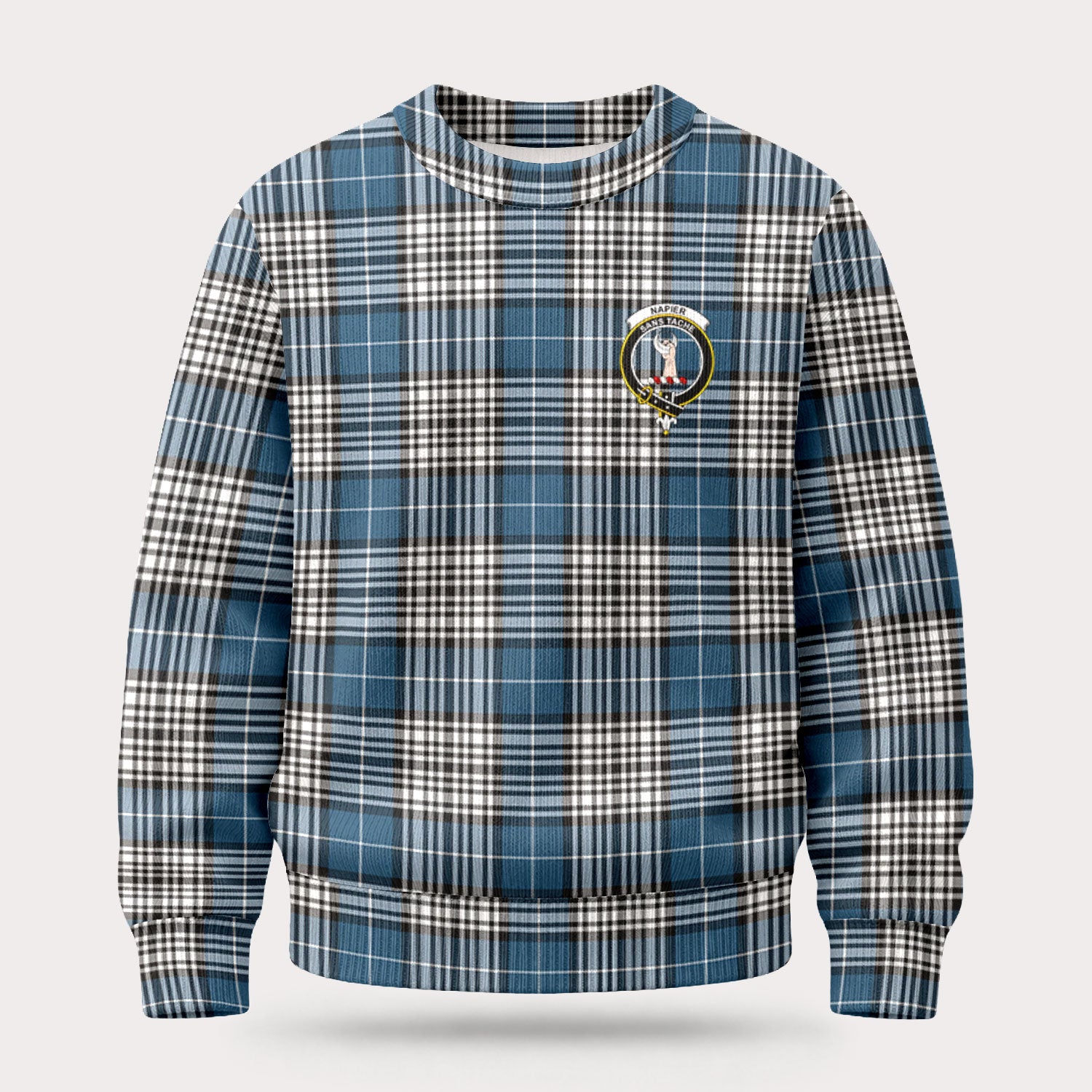 Napier Modern Tartan Crest Sweater