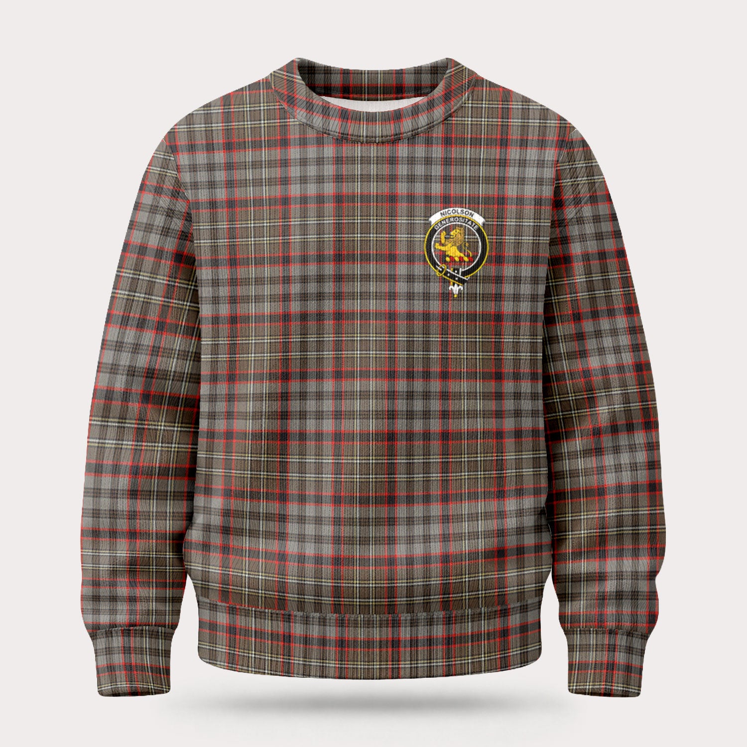 Nicolson Hunting Weathered Tartan Crest Sweater
