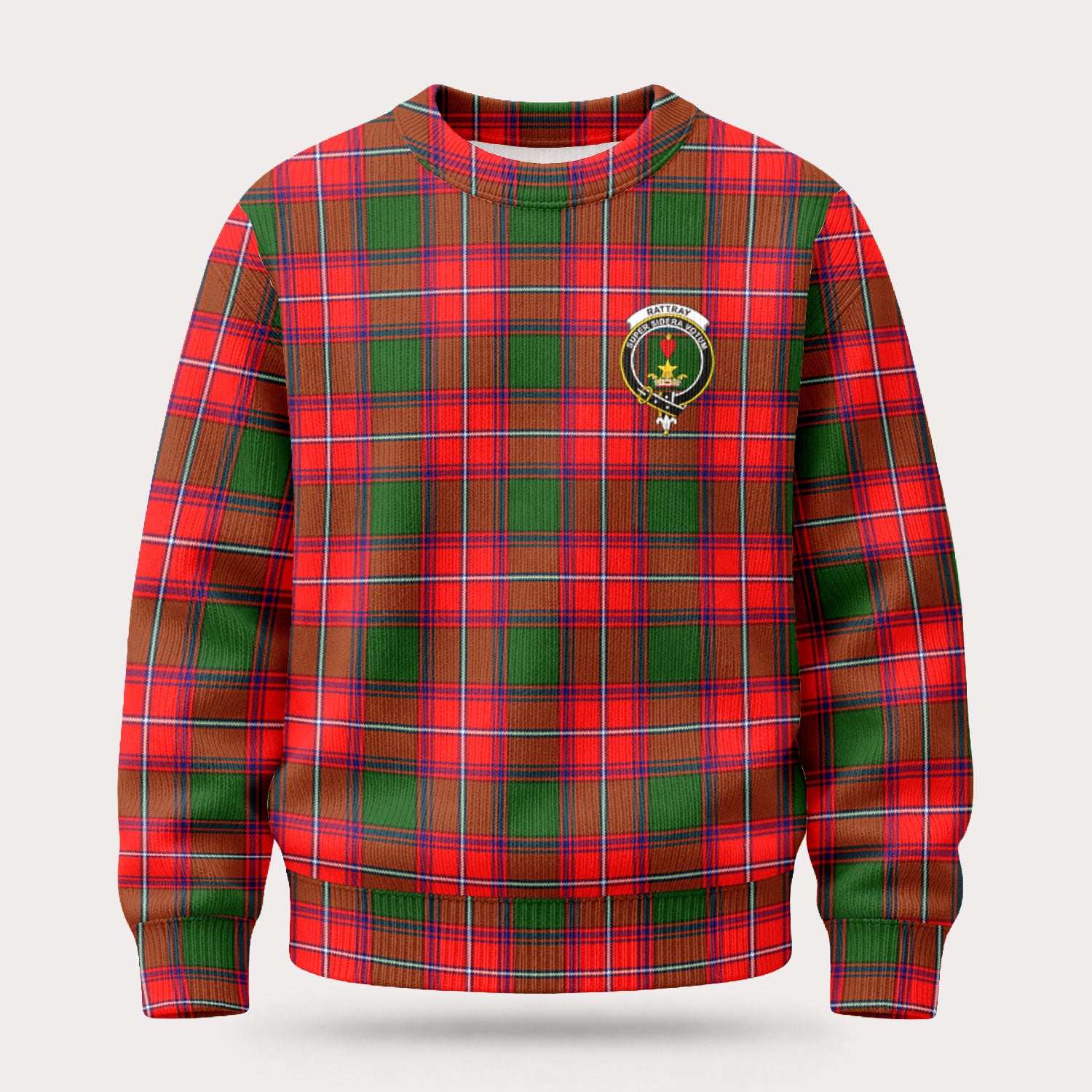 Rattray Modern Tartan Crest Sweater