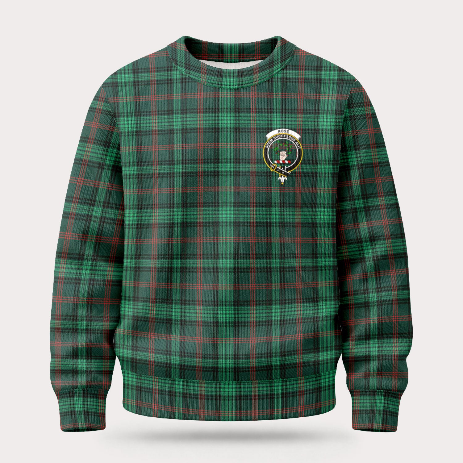 Ross Hunting Modern Tartan Crest Sweater