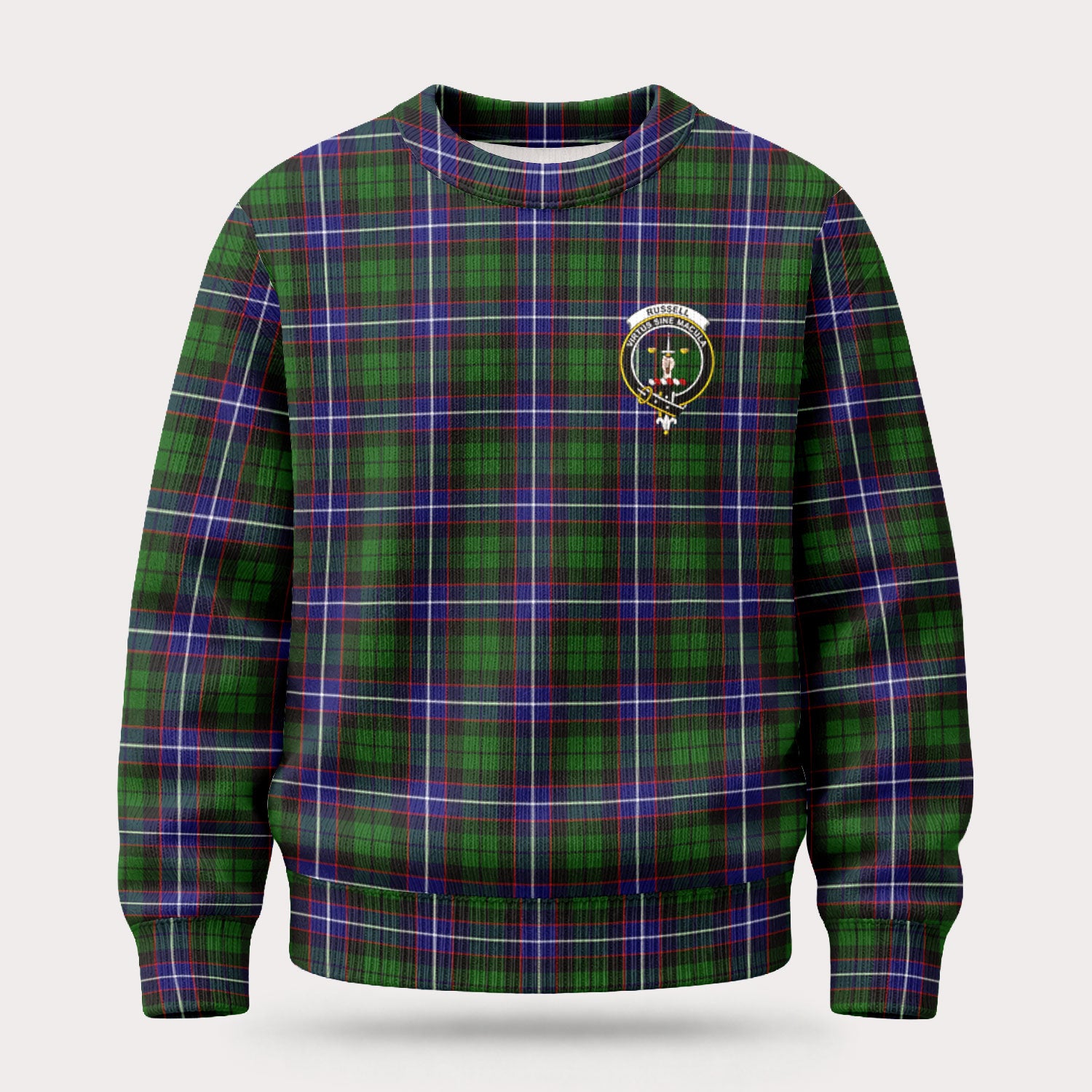 Russell Modern Tartan Crest Sweater
