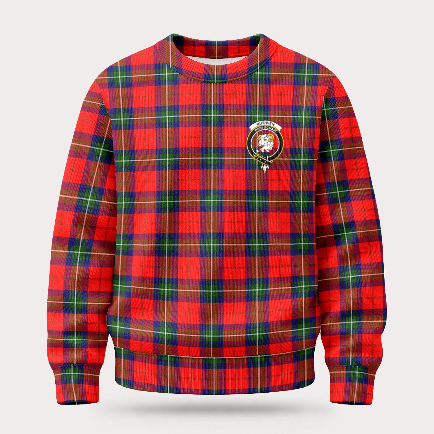 Ruthven Modern Tartan Crest Sweater