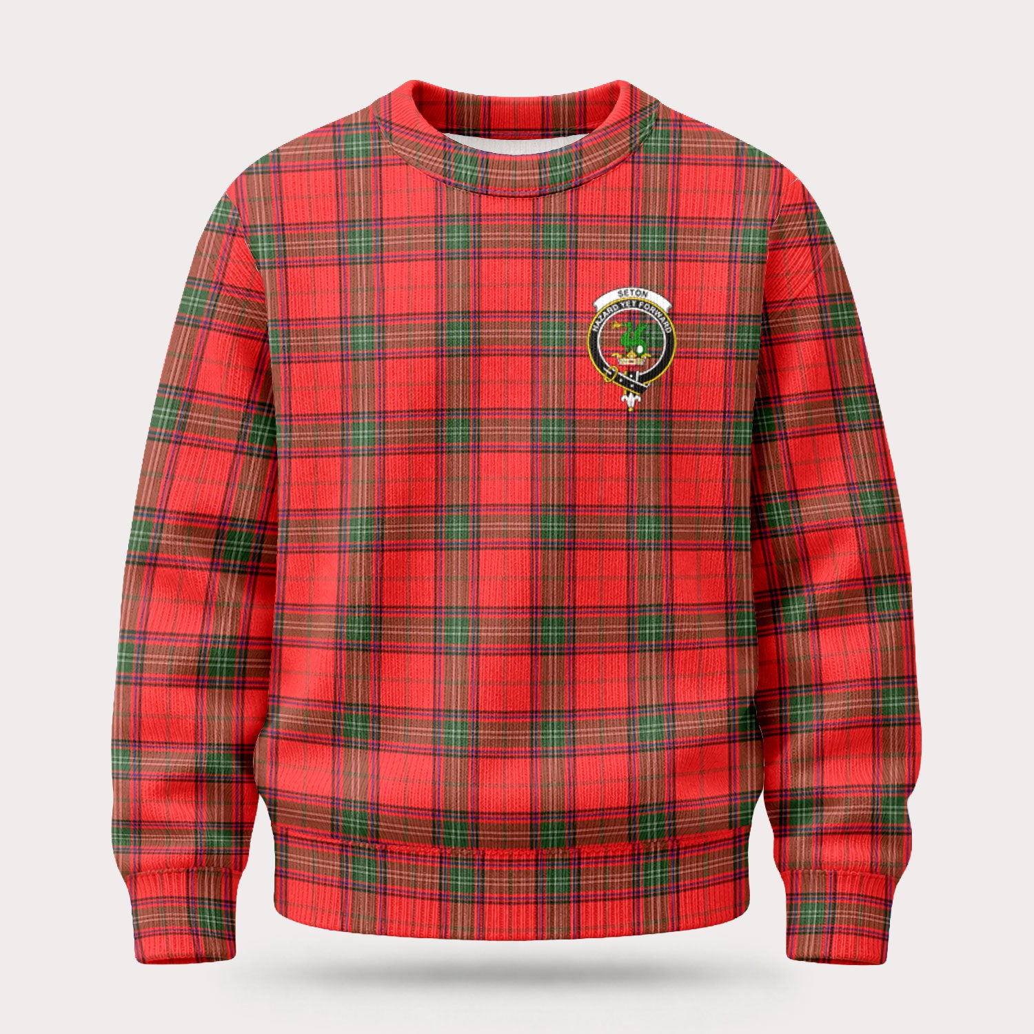 Seton Modern Tartan Crest Sweater