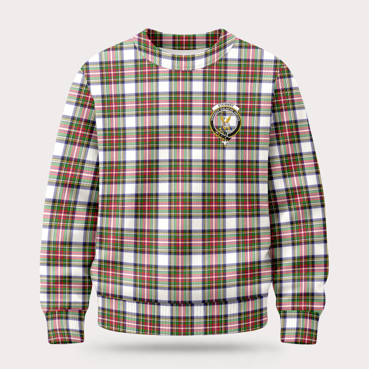 Stewart Dress Modern Tartan Crest Sweater