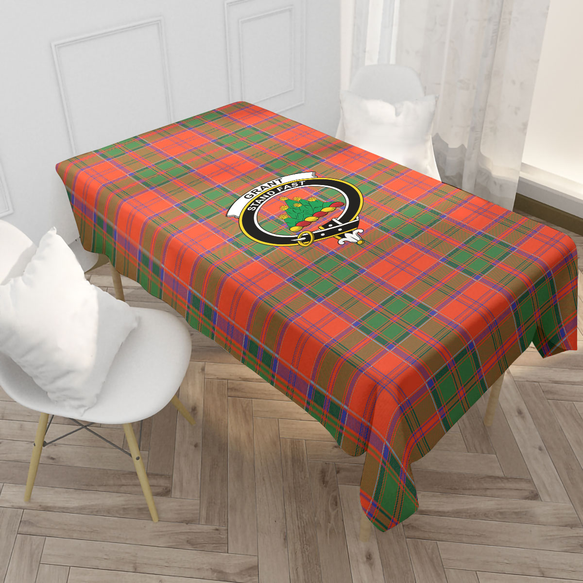 Grant Ancient Tartan Crest Tablecloth