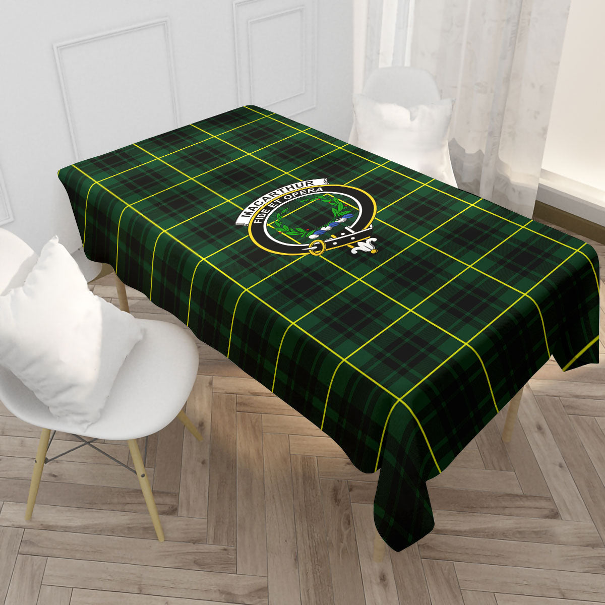 MacArthur Modern Tartan Crest Tablecloth