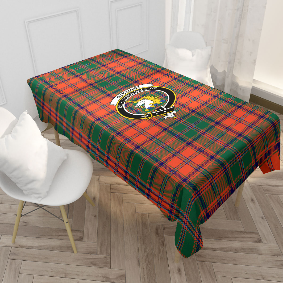 Stewart of Appin Ancient Tartan Crest Tablecloth