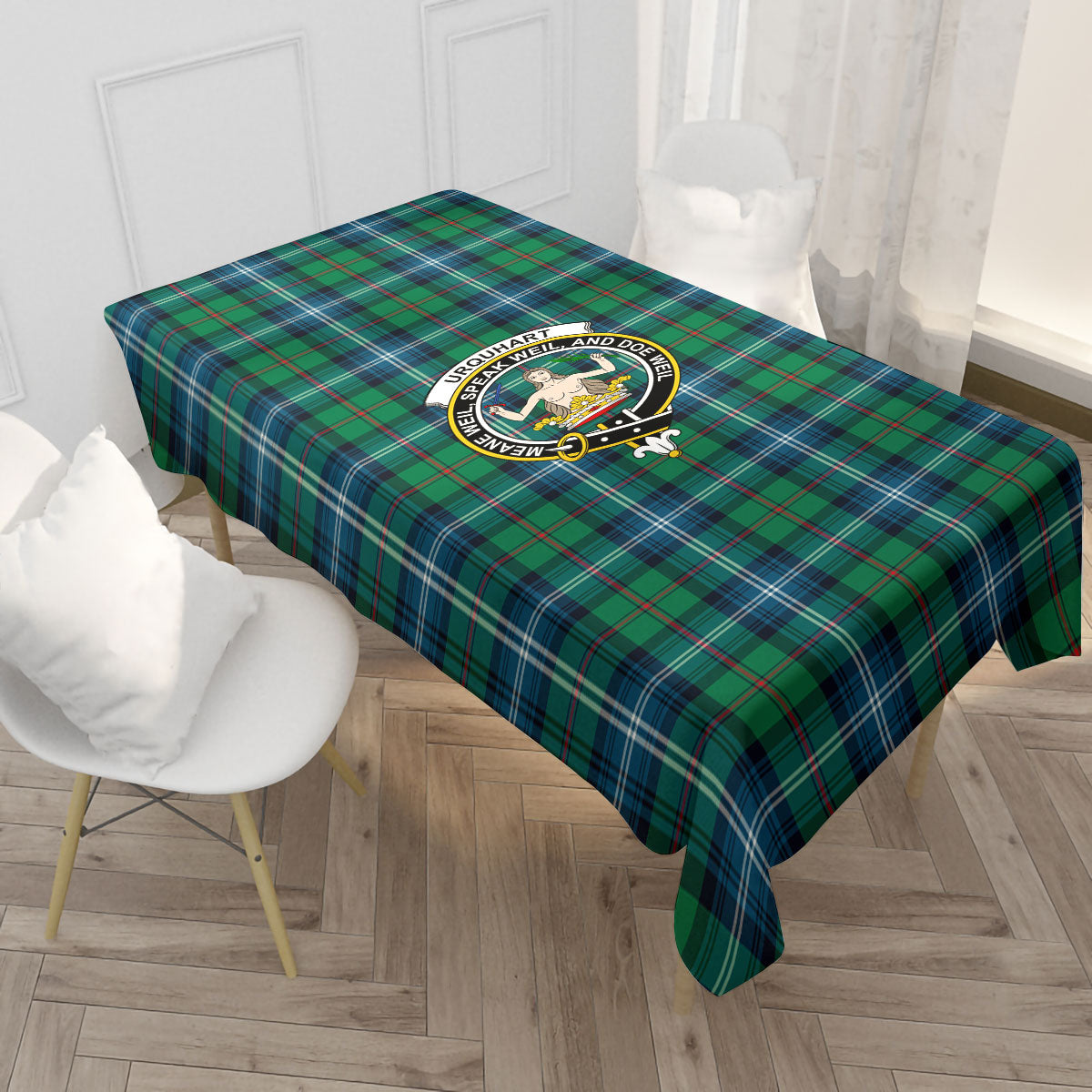 Urquhart Ancient Tartan Crest Tablecloth