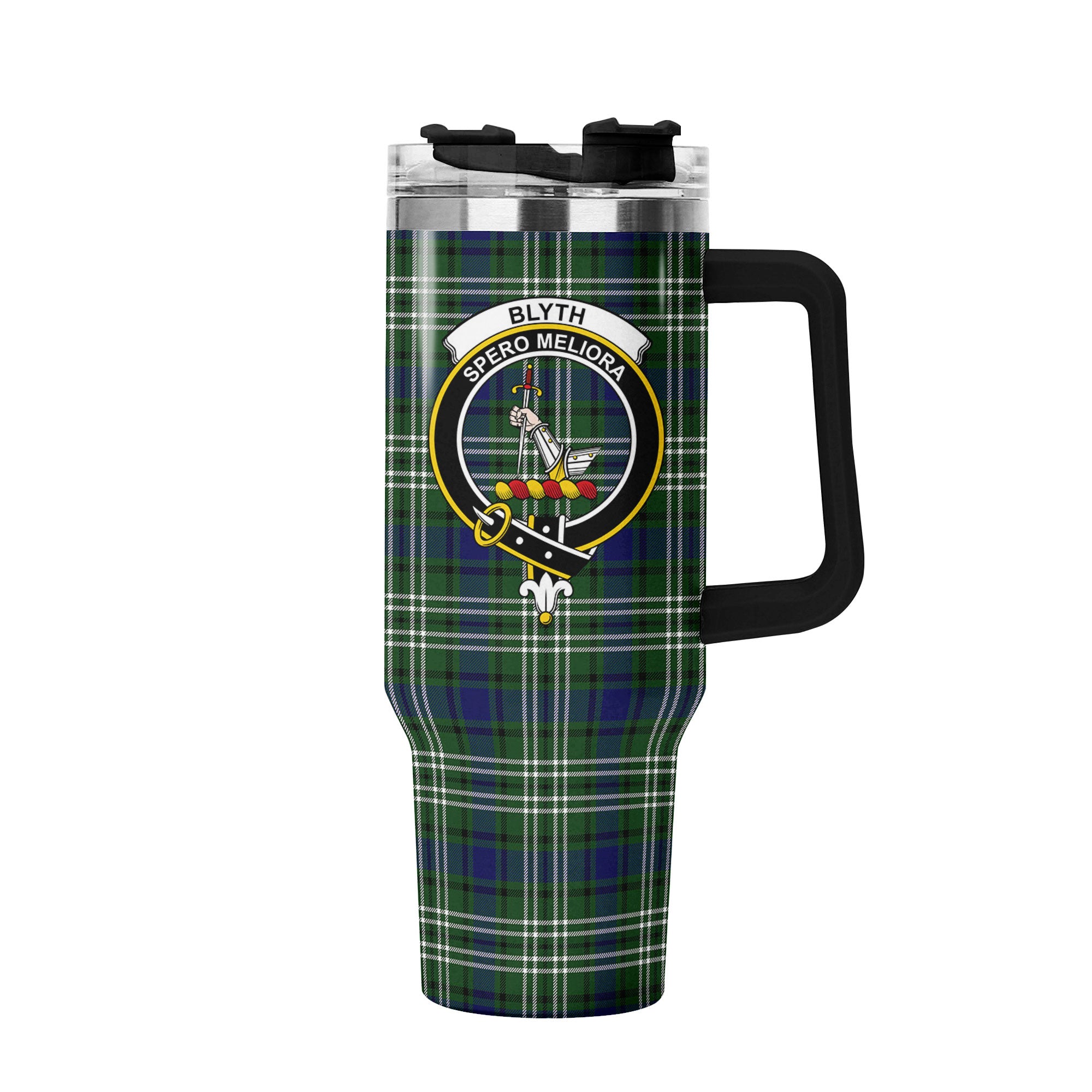 Blyth Tartan Crest 40 oz Insulated Tumbler with Handle