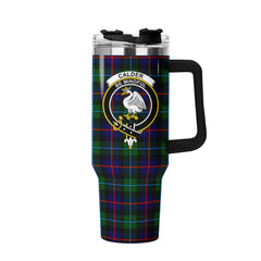 Calder (Calder-Campbell) Tartan Crest 40 oz Insulated Tumbler with Handle