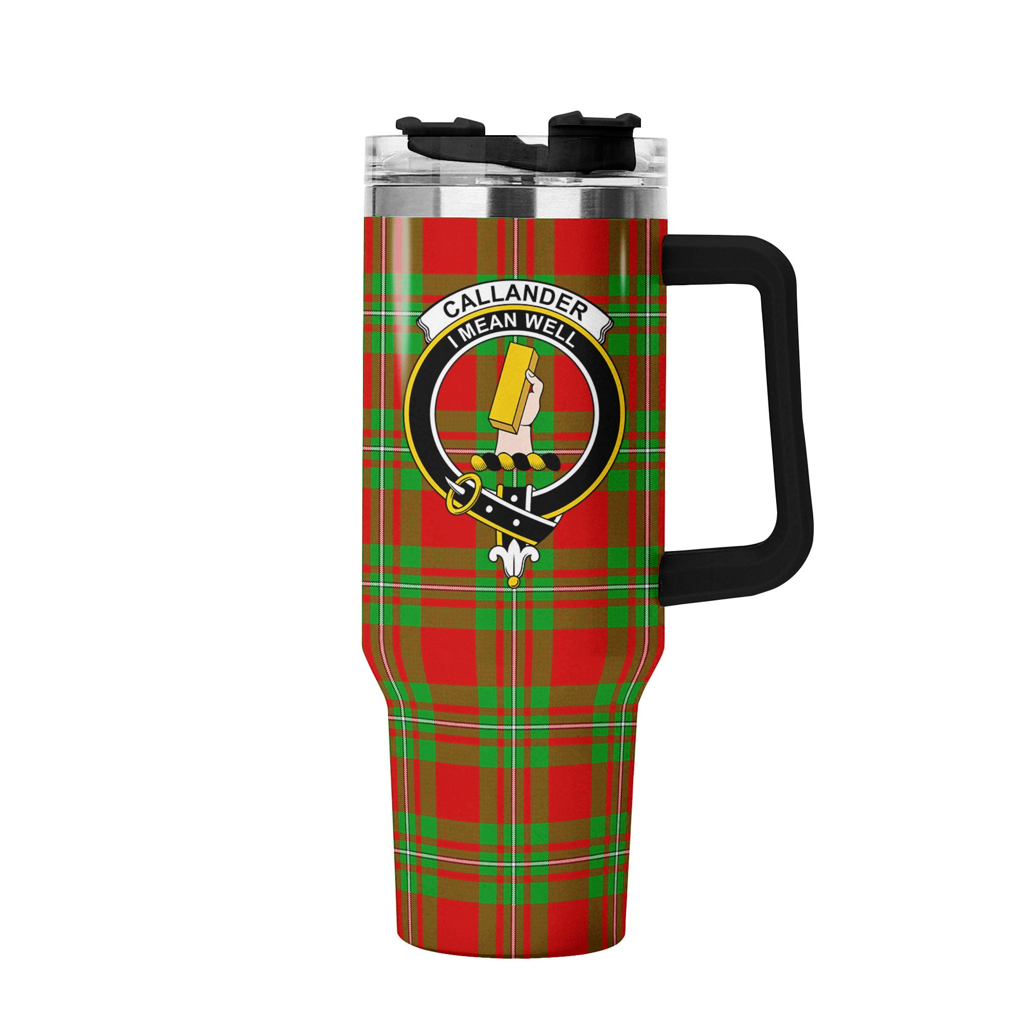 Callander Tartan Crest 40 oz Insulated Tumbler with Handle
