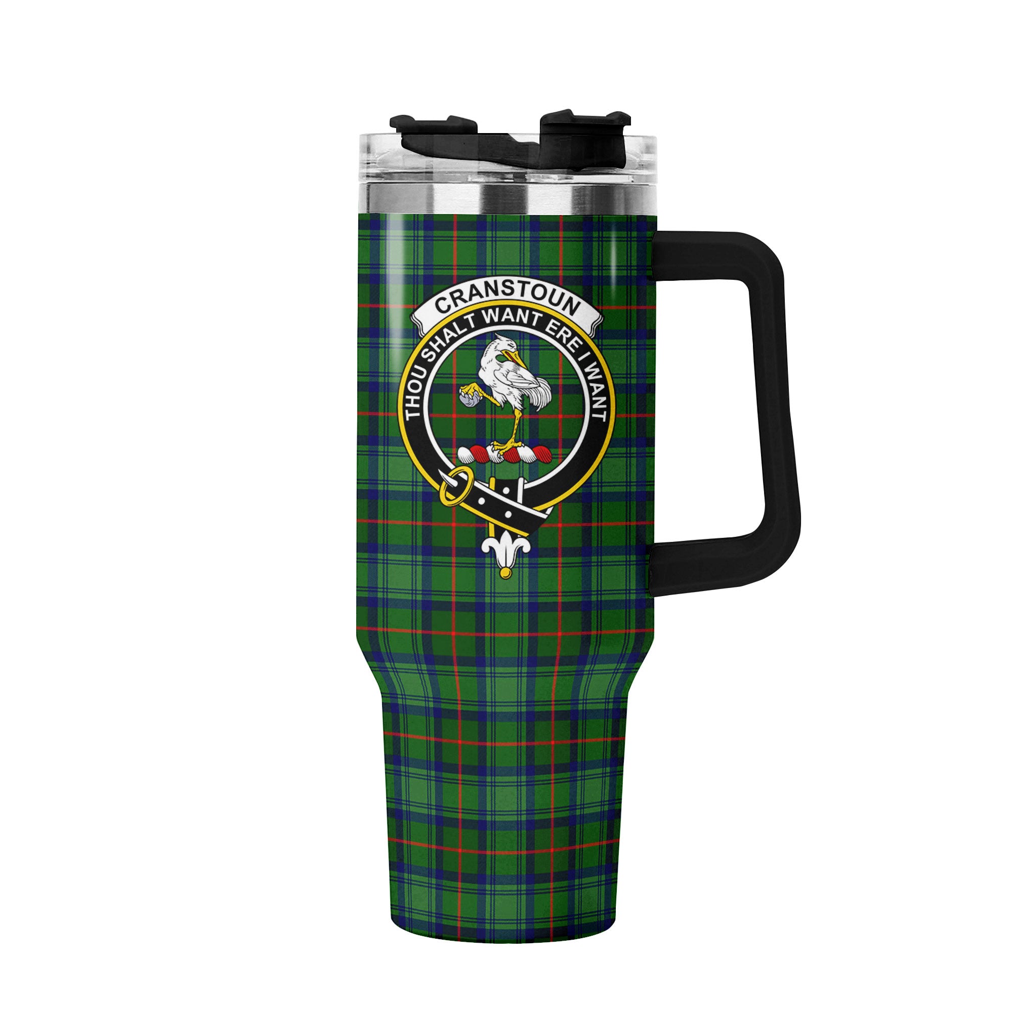 Cranstoun Tartan Crest 40 oz Insulated Tumbler with Handle