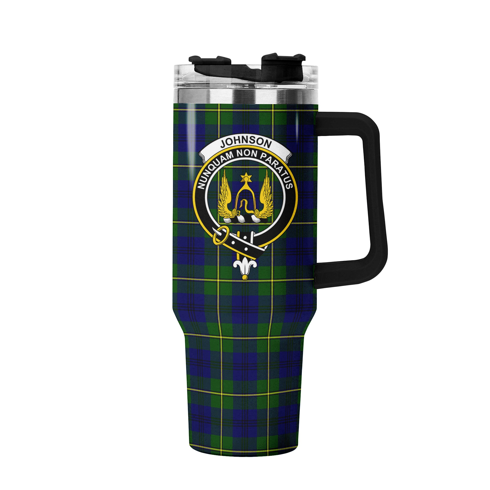 Johnson Modern Tartan Crest 40 oz Insulated Tumbler with Handle