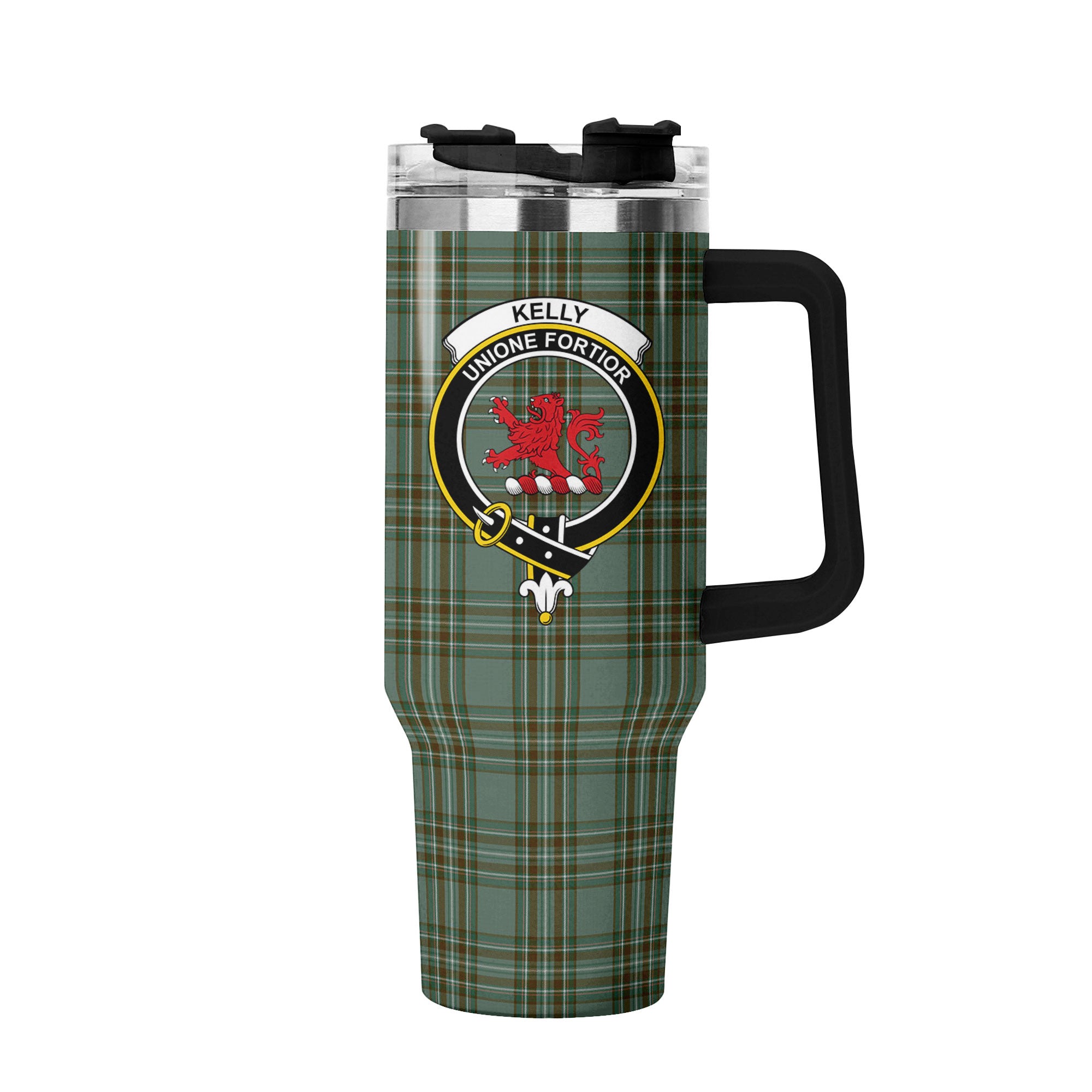 Kelly Dress Tartan Crest 40 oz Insulated Tumbler with Handle