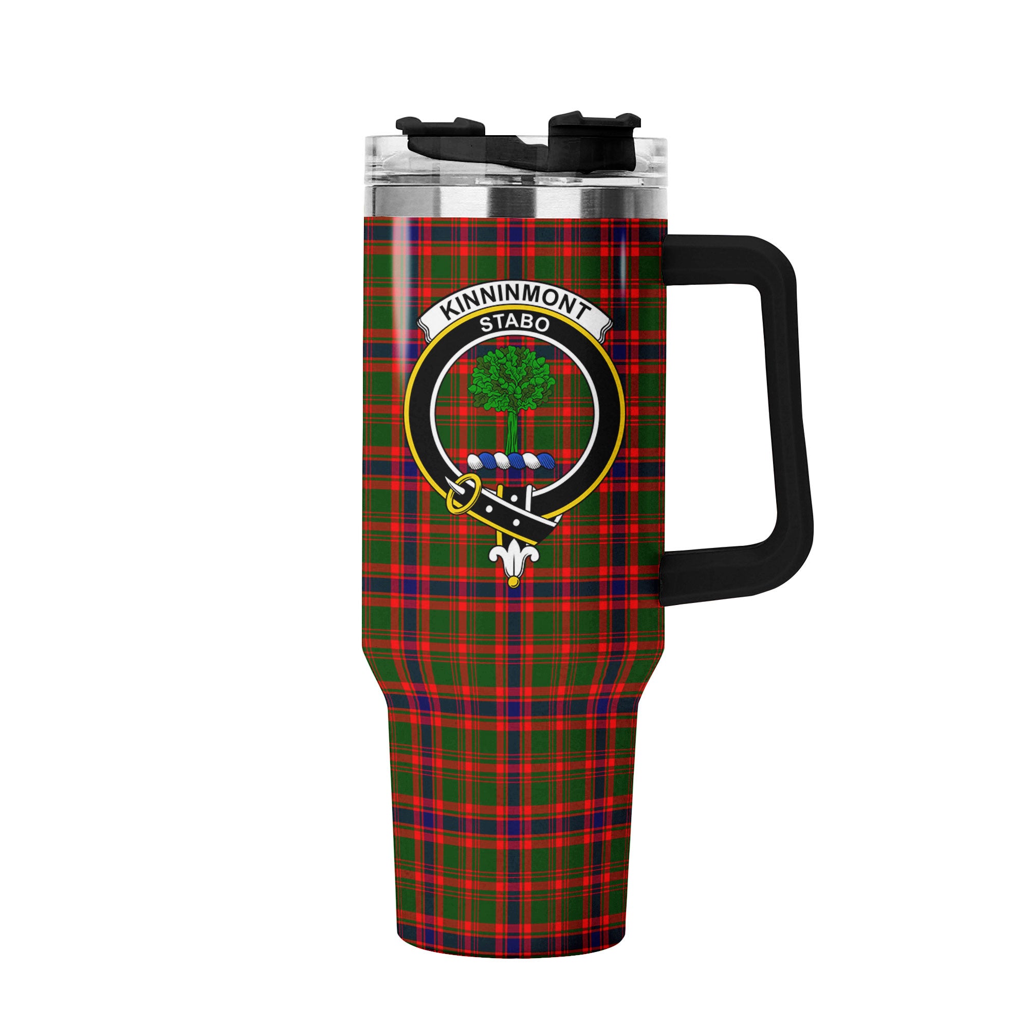 Kinninmont Tartan Crest 40 oz Insulated Tumbler with Handle