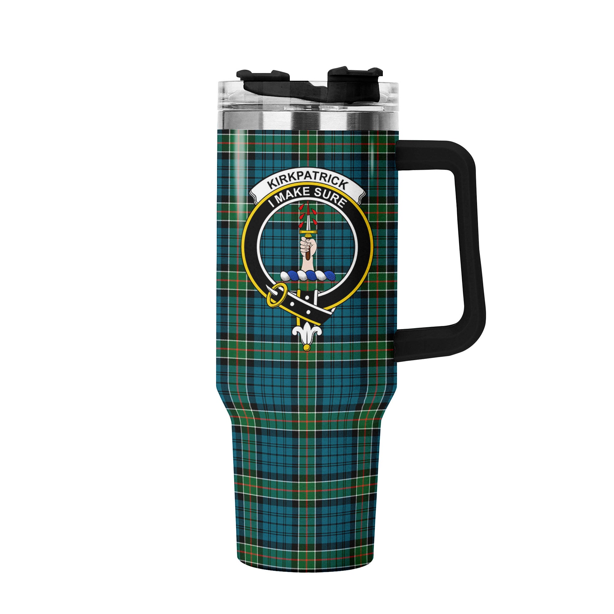Kirkpatrick Ancient Tartan Crest 40 oz Insulated Tumbler with Handle
