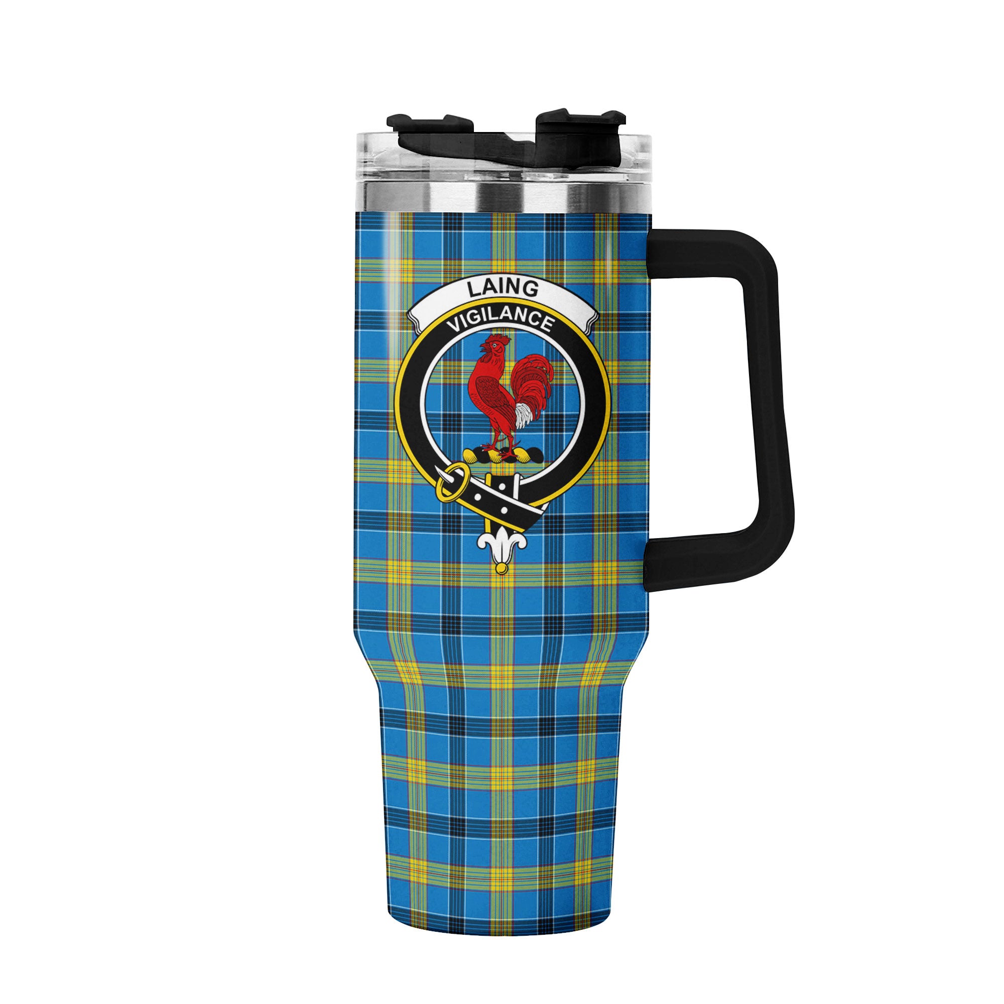 Laing Tartan Crest 40 oz Insulated Tumbler with Handle