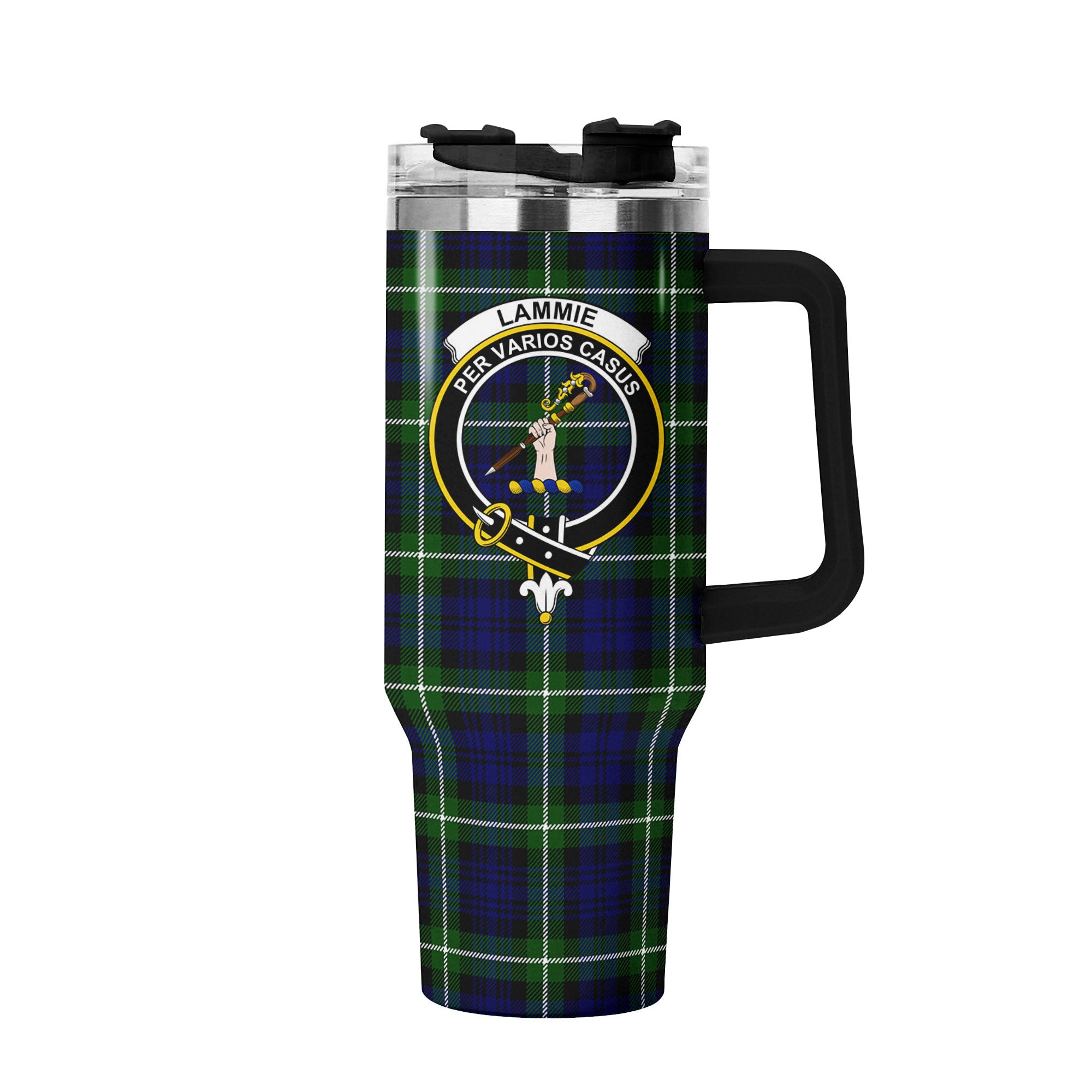 Lammie Tartan Crest 40 oz Insulated Tumbler with Handle