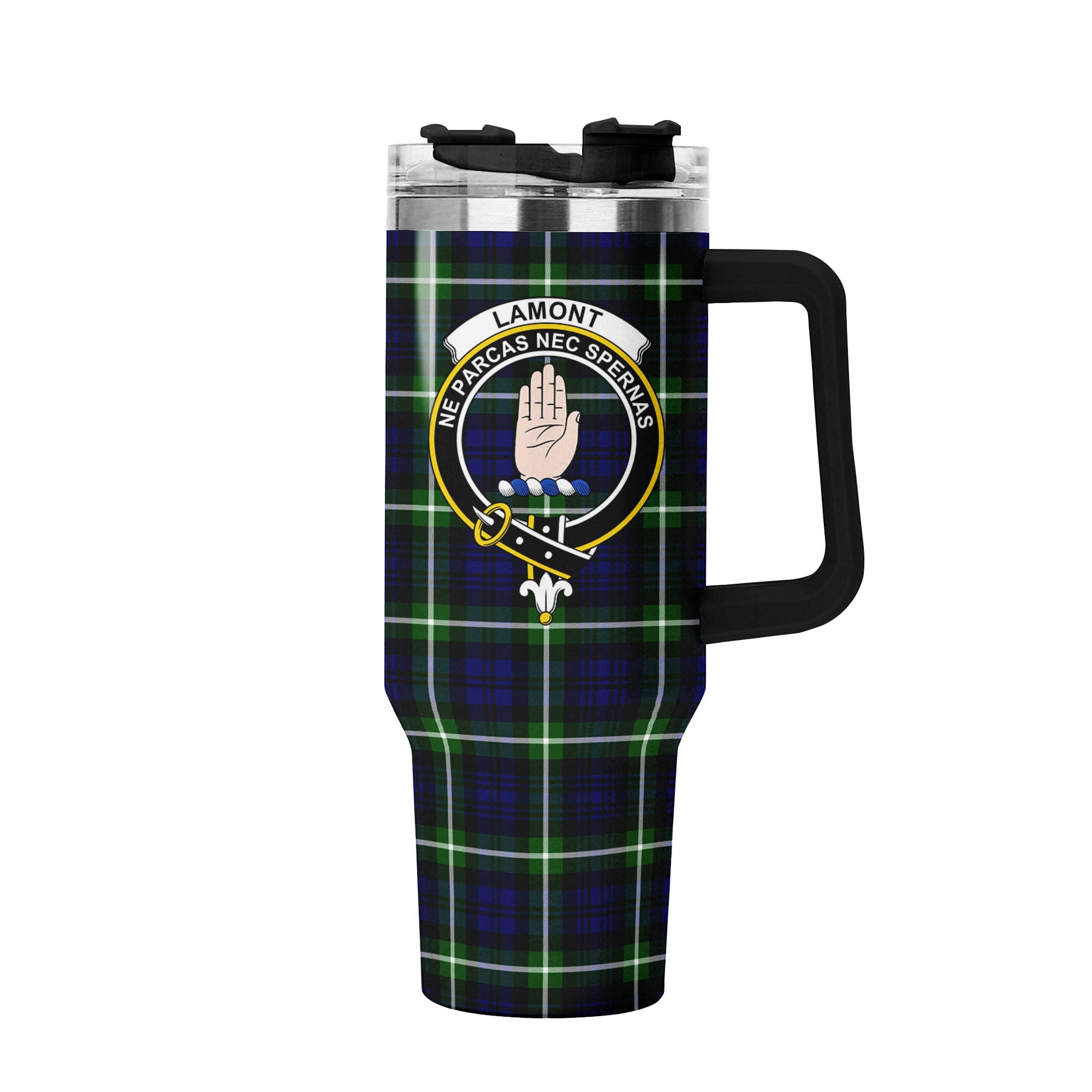 Lamont Modern Tartan Crest 40 oz Insulated Tumbler with Handle