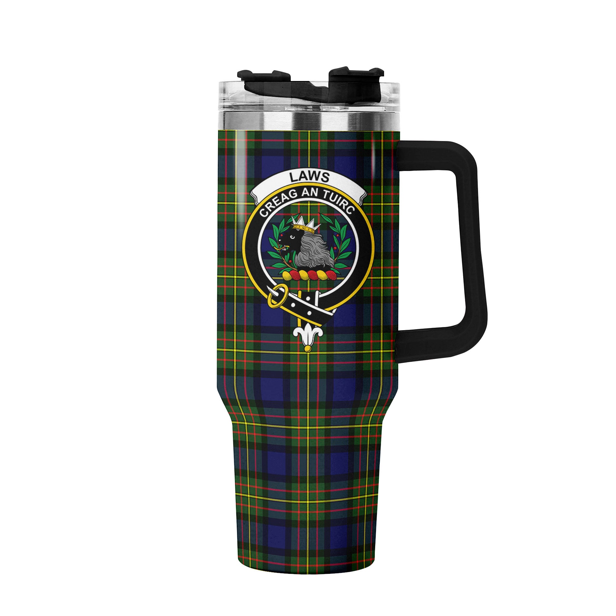 Laws Tartan Crest 40 oz Insulated Tumbler with Handle
