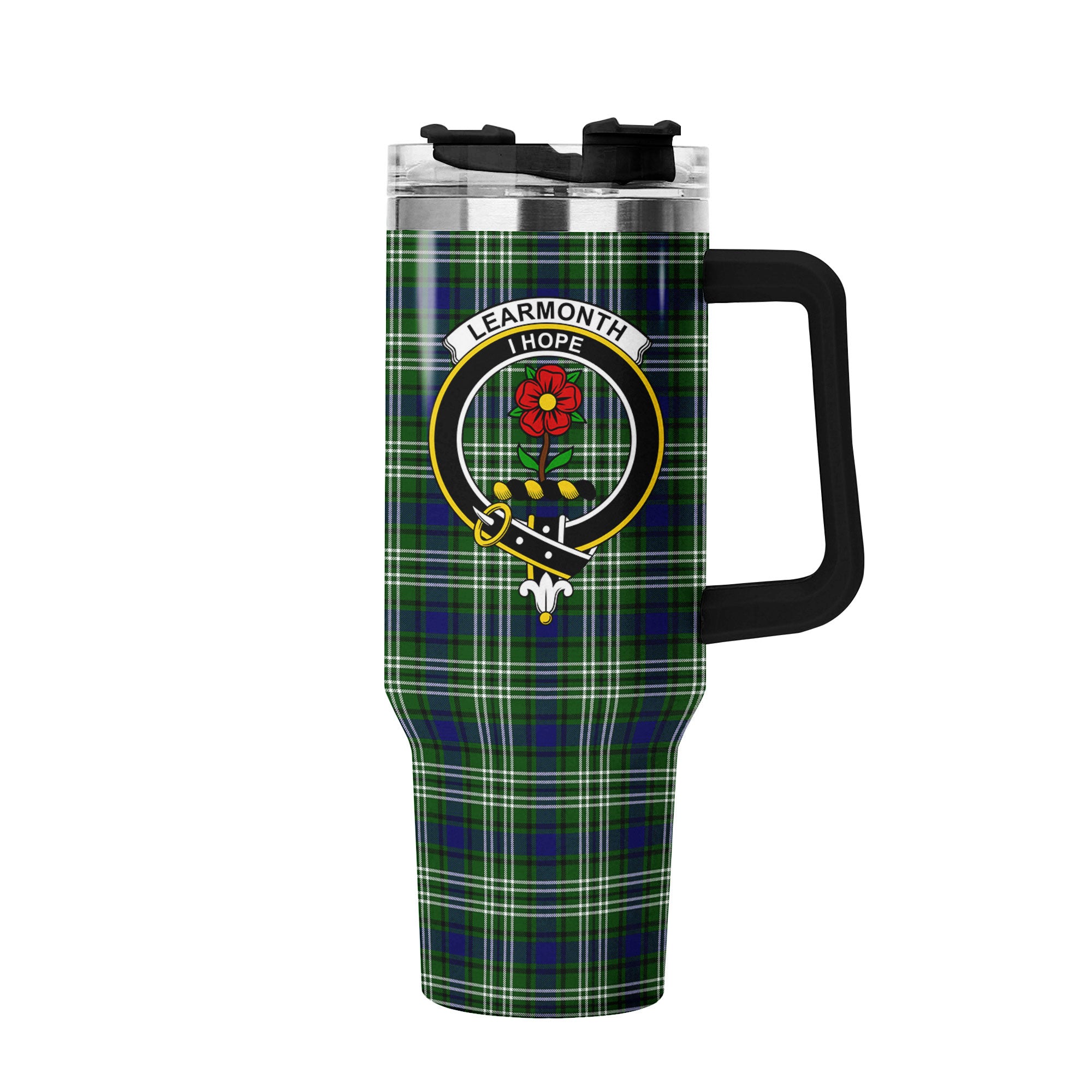 Learmonth Tartan Crest 40 oz Insulated Tumbler with Handle
