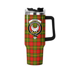 Leask Tartan Crest 40 oz Insulated Tumbler with Handle