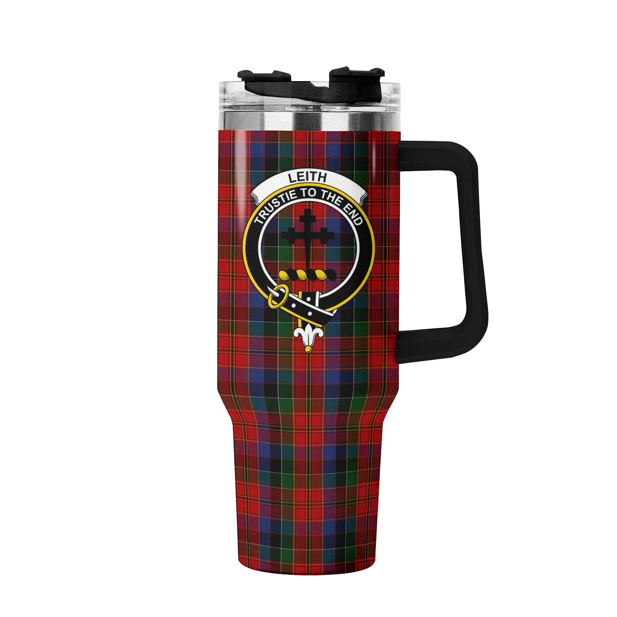 Leith Tartan Crest 40 oz Insulated Tumbler with Handle