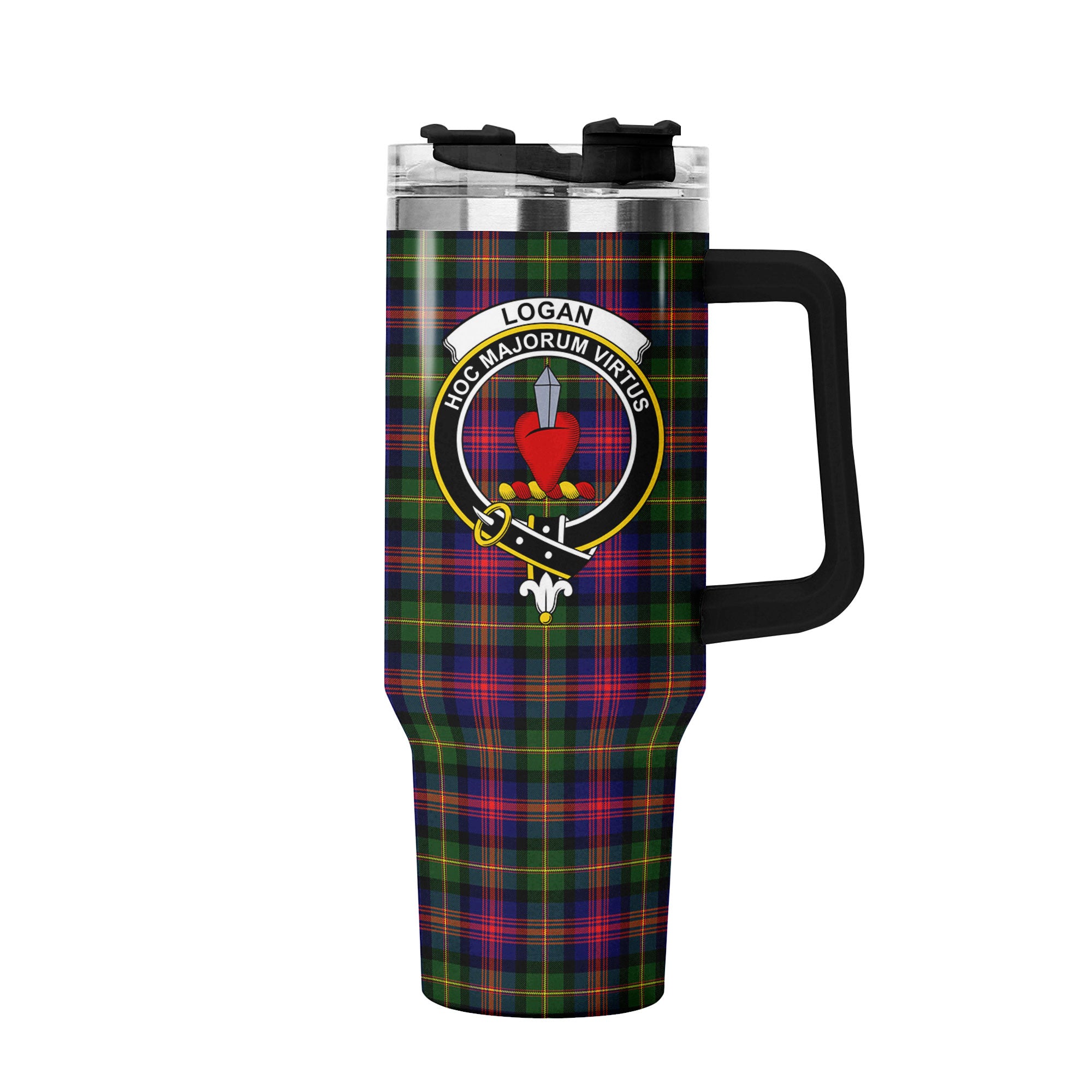 Logan Modern Tartan Crest 40 oz Insulated Tumbler with Handle