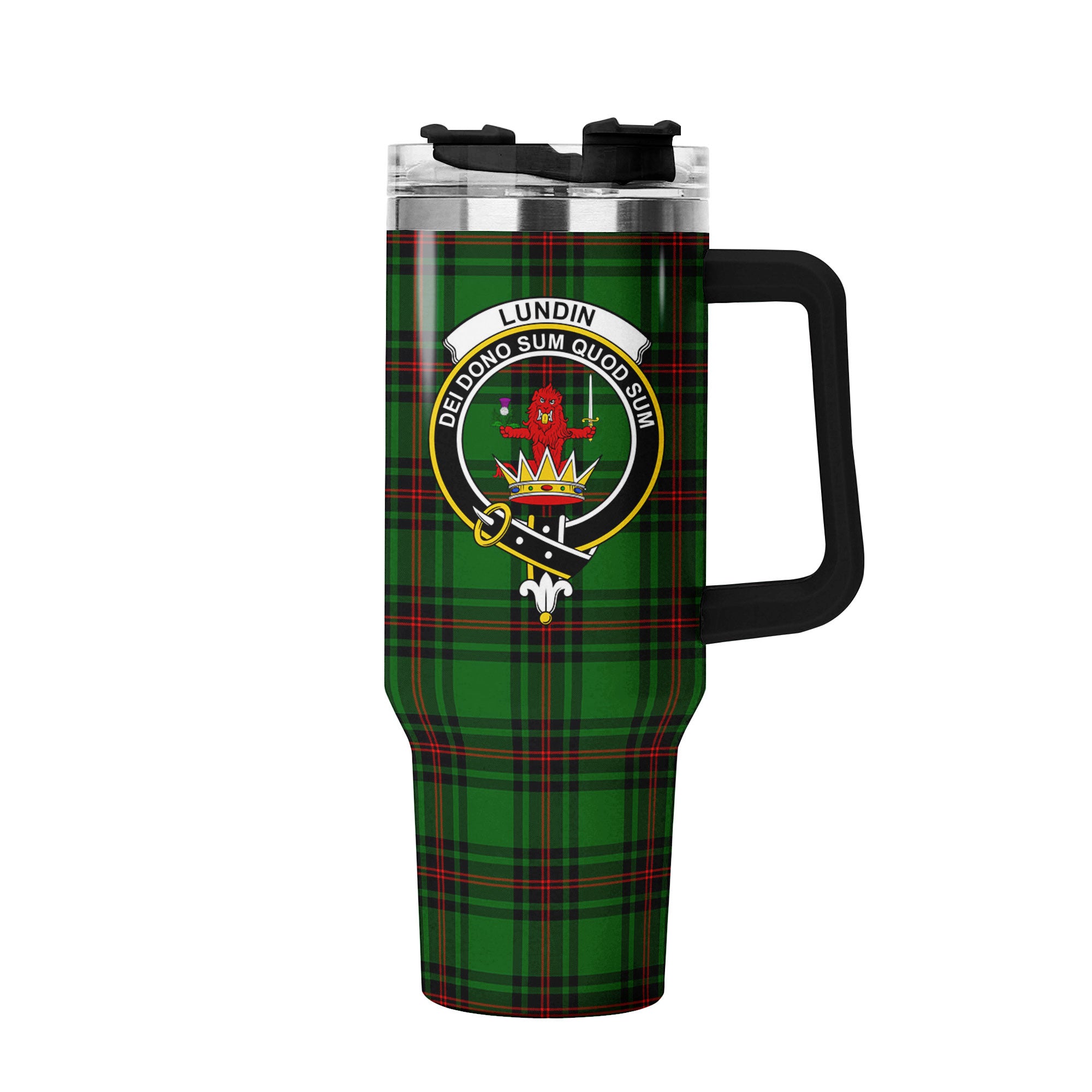 Lundin Tartan Crest 40 oz Insulated Tumbler with Handle