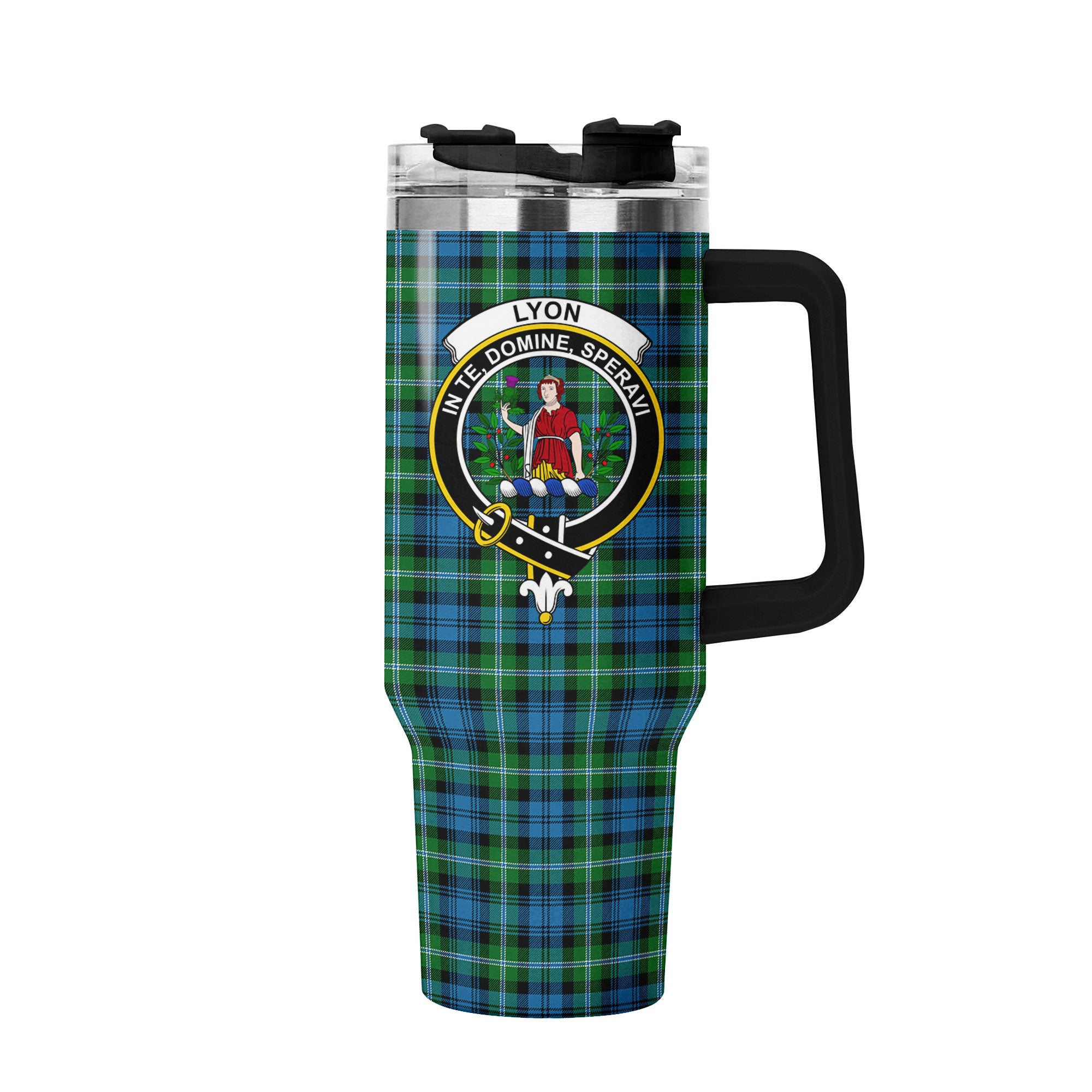 Lyon Tartan Crest 40 oz Insulated Tumbler with Handle