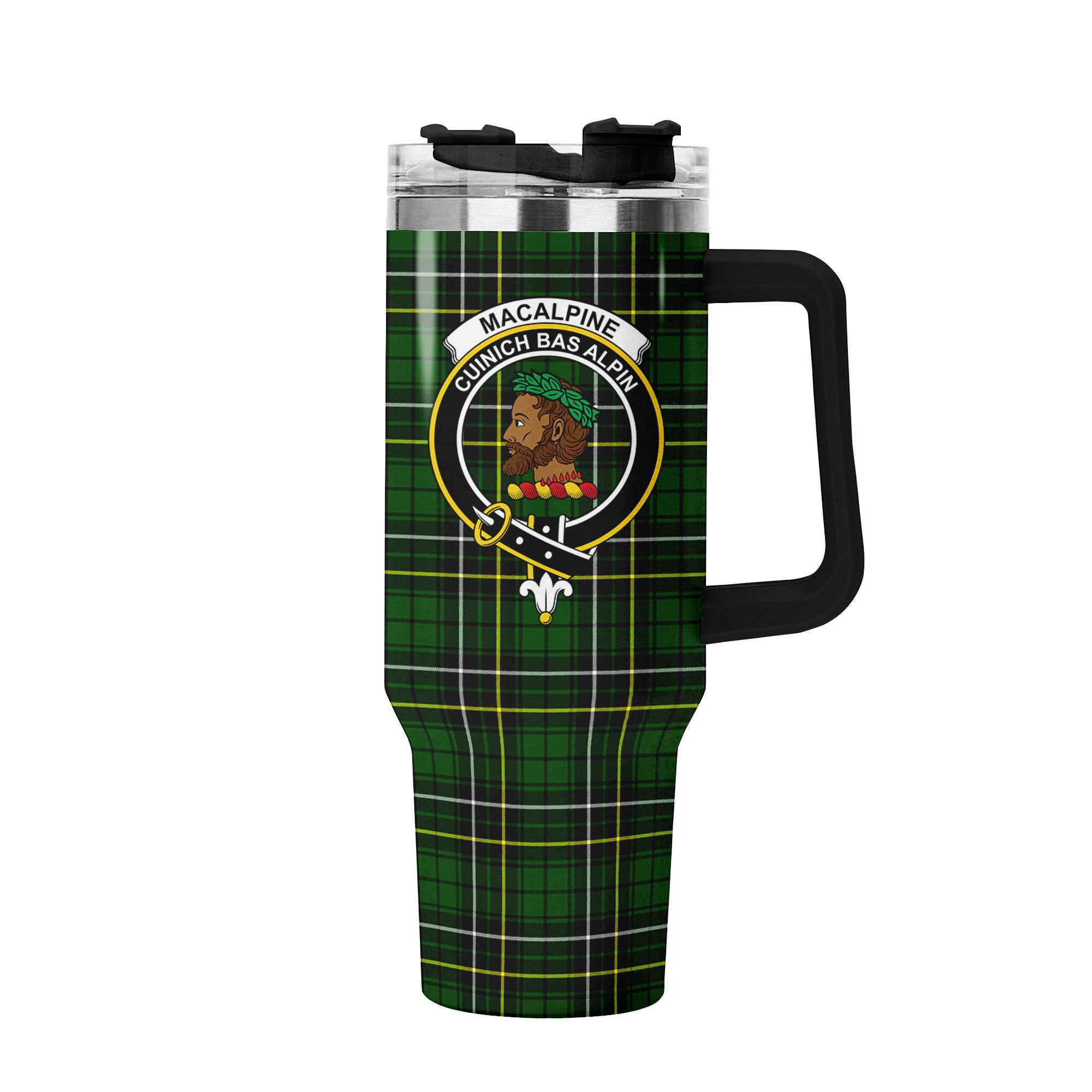 MacAlpine Modern Tartan Crest 40 oz Insulated Tumbler with Handle