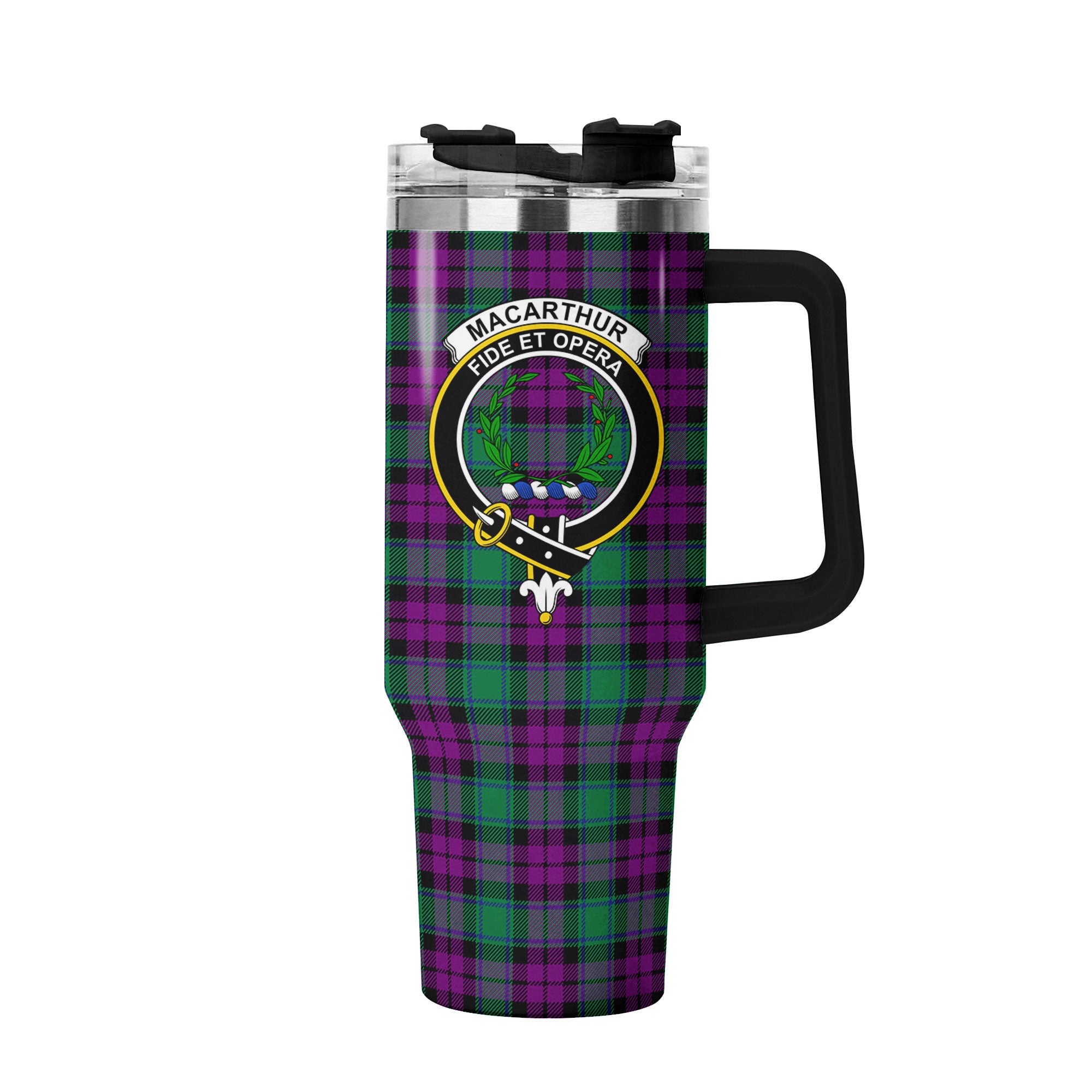 MacArthur - Milton Tartan Crest 40 oz Insulated Tumbler with Handle