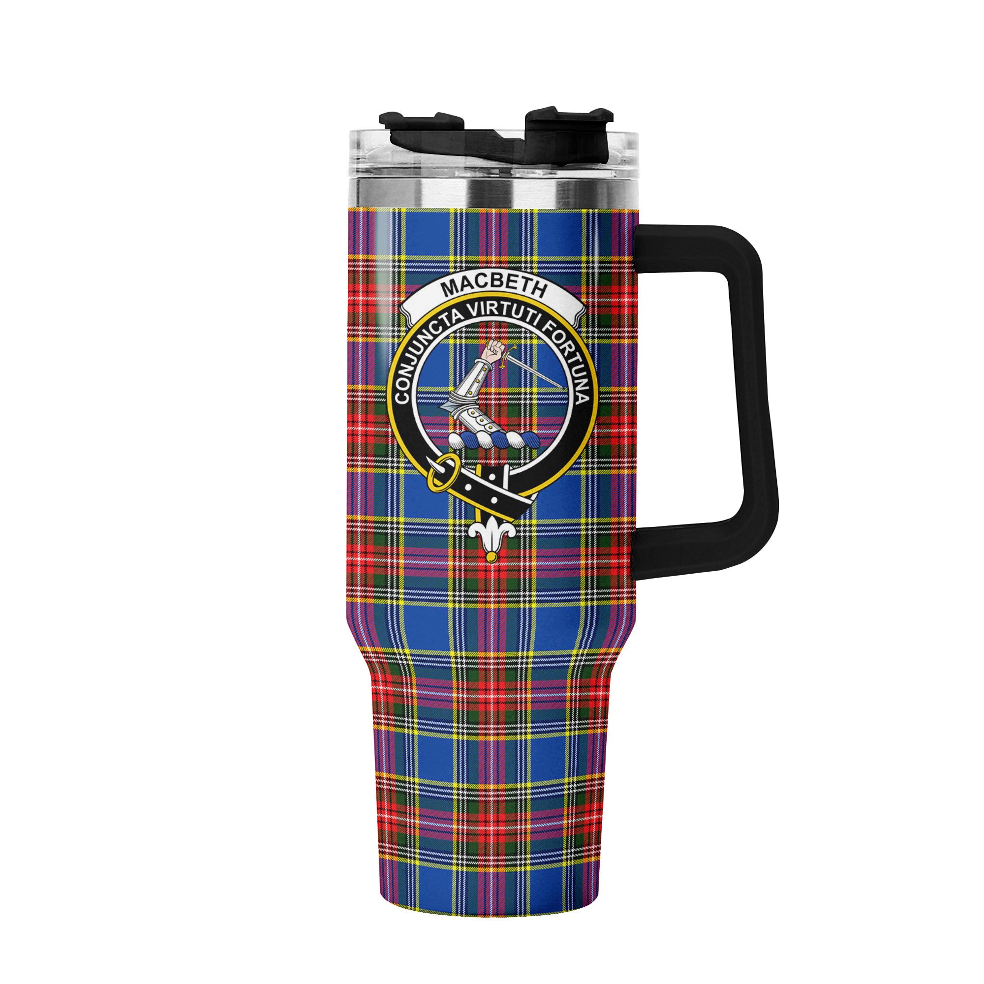 MacBeth Modern Tartan Crest 40 oz Insulated Tumbler with Handle
