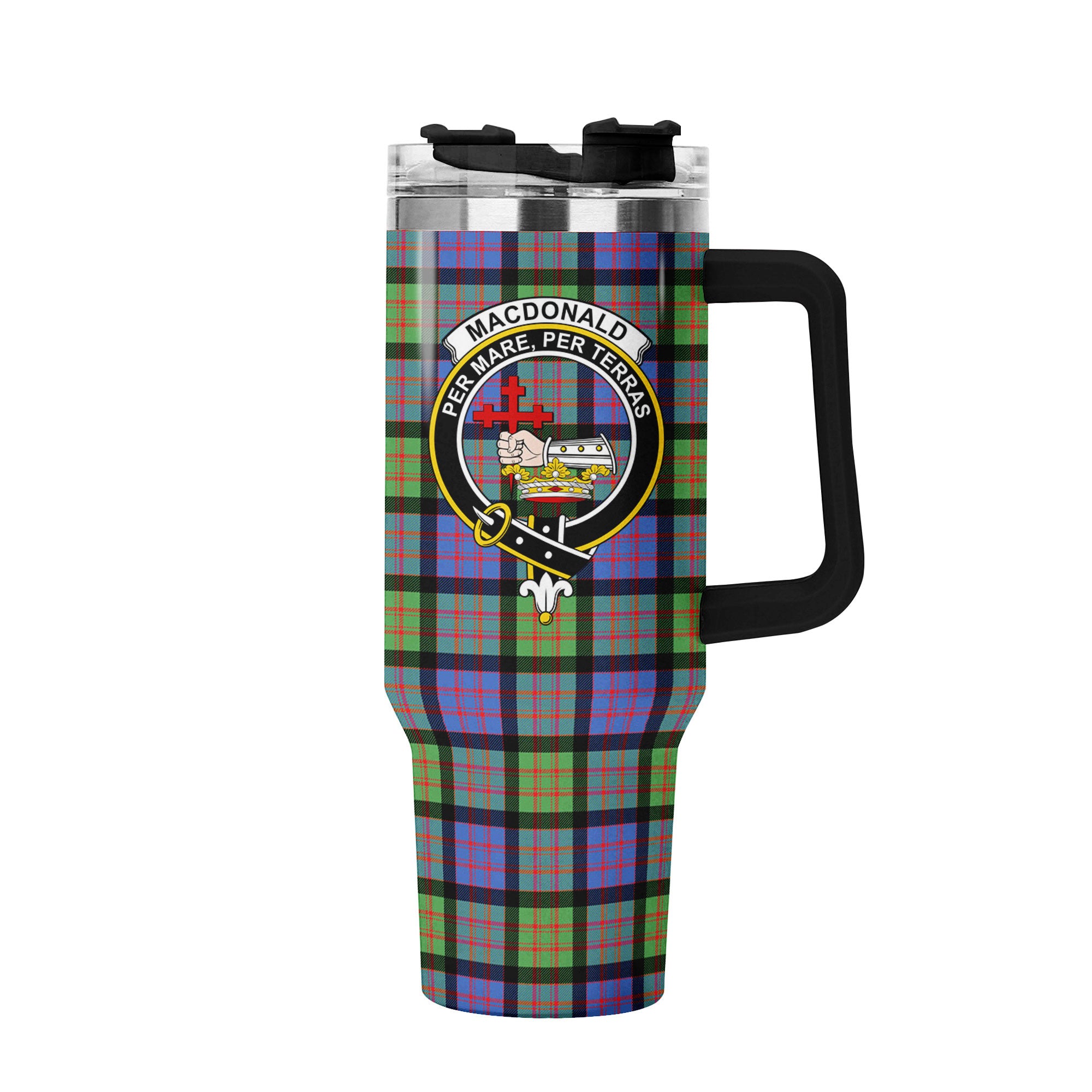 MacDonald Ancient Tartan Crest 40 oz Insulated Tumbler with Handle