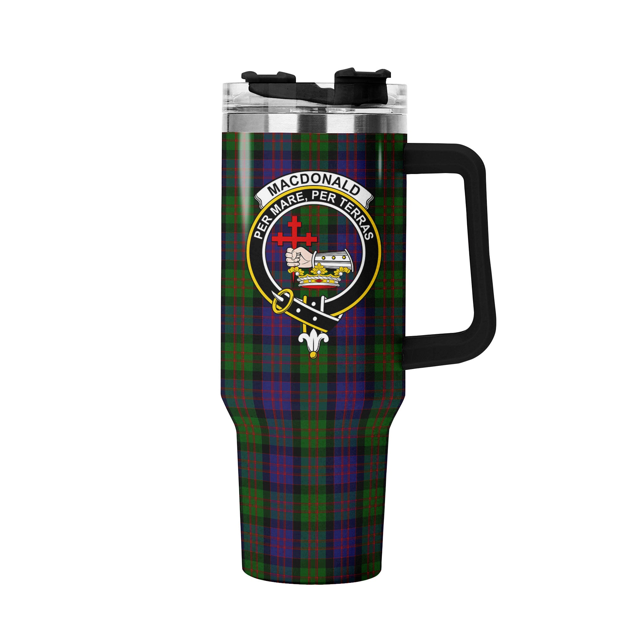 MacDonald Tartan Crest 40 oz Insulated Tumbler with Handle