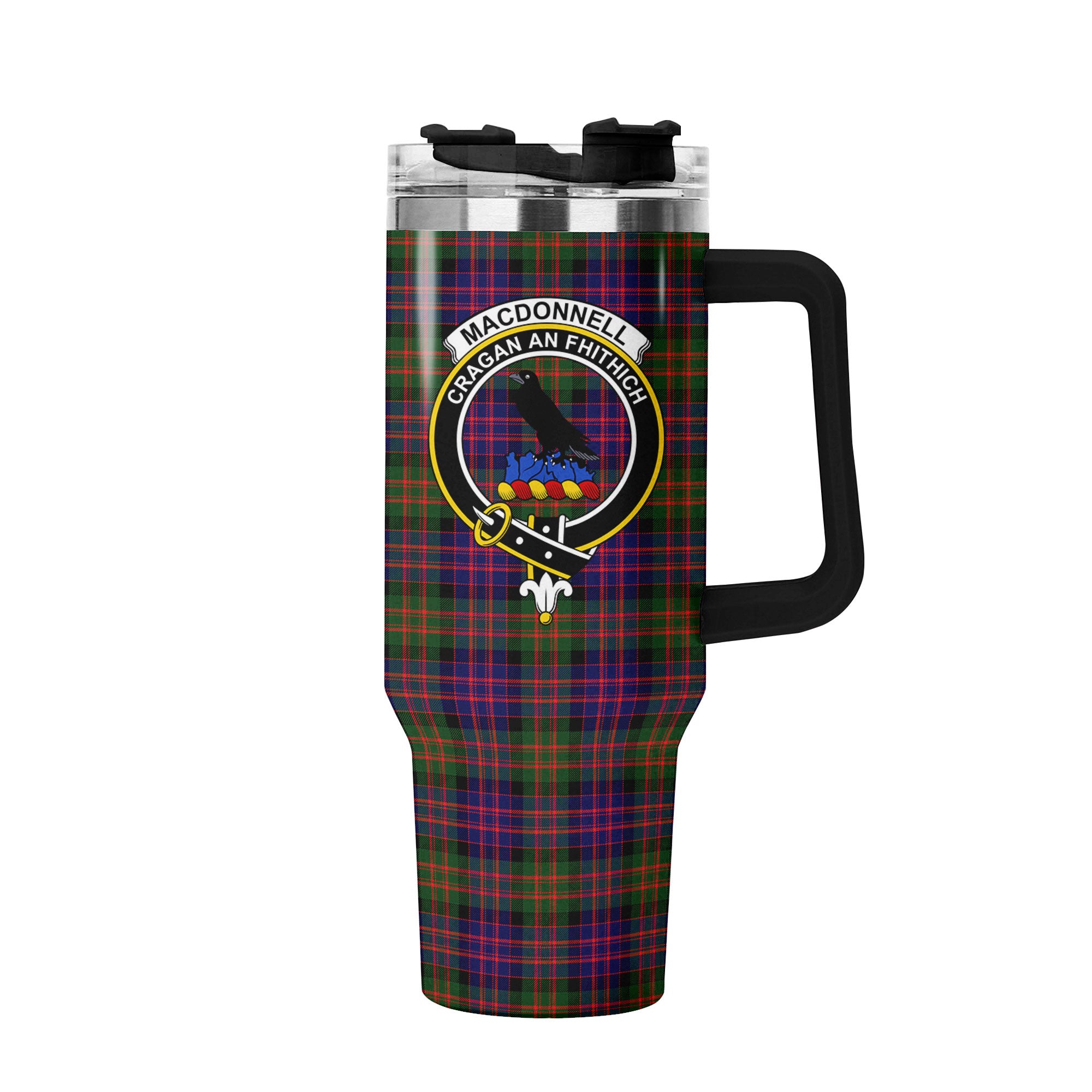 MacDonnell of Glengarry Modern Tartan Crest 40 oz Insulated Tumbler with Handle