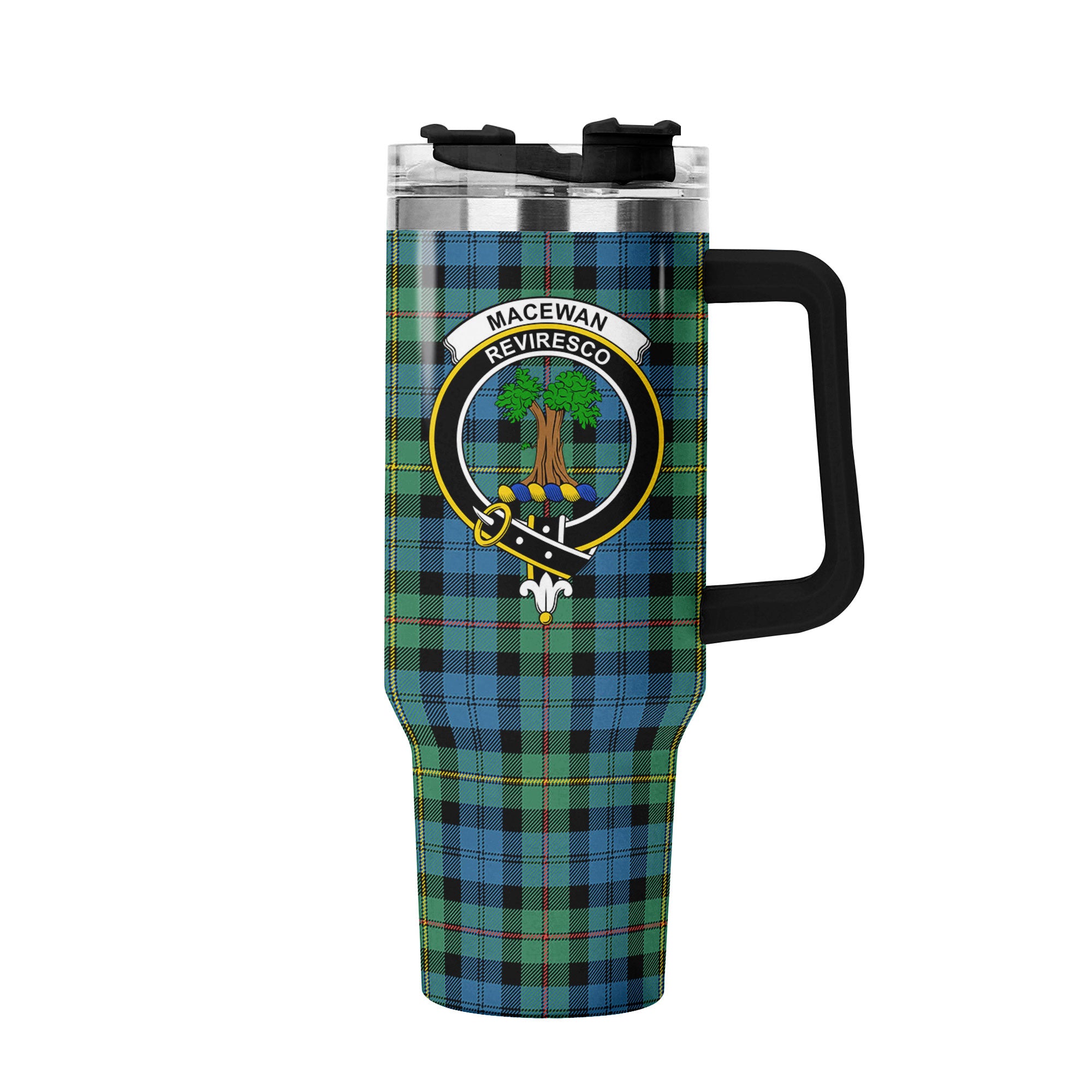 MacEwan Ancient Tartan Crest 40 oz Insulated Tumbler with Handle