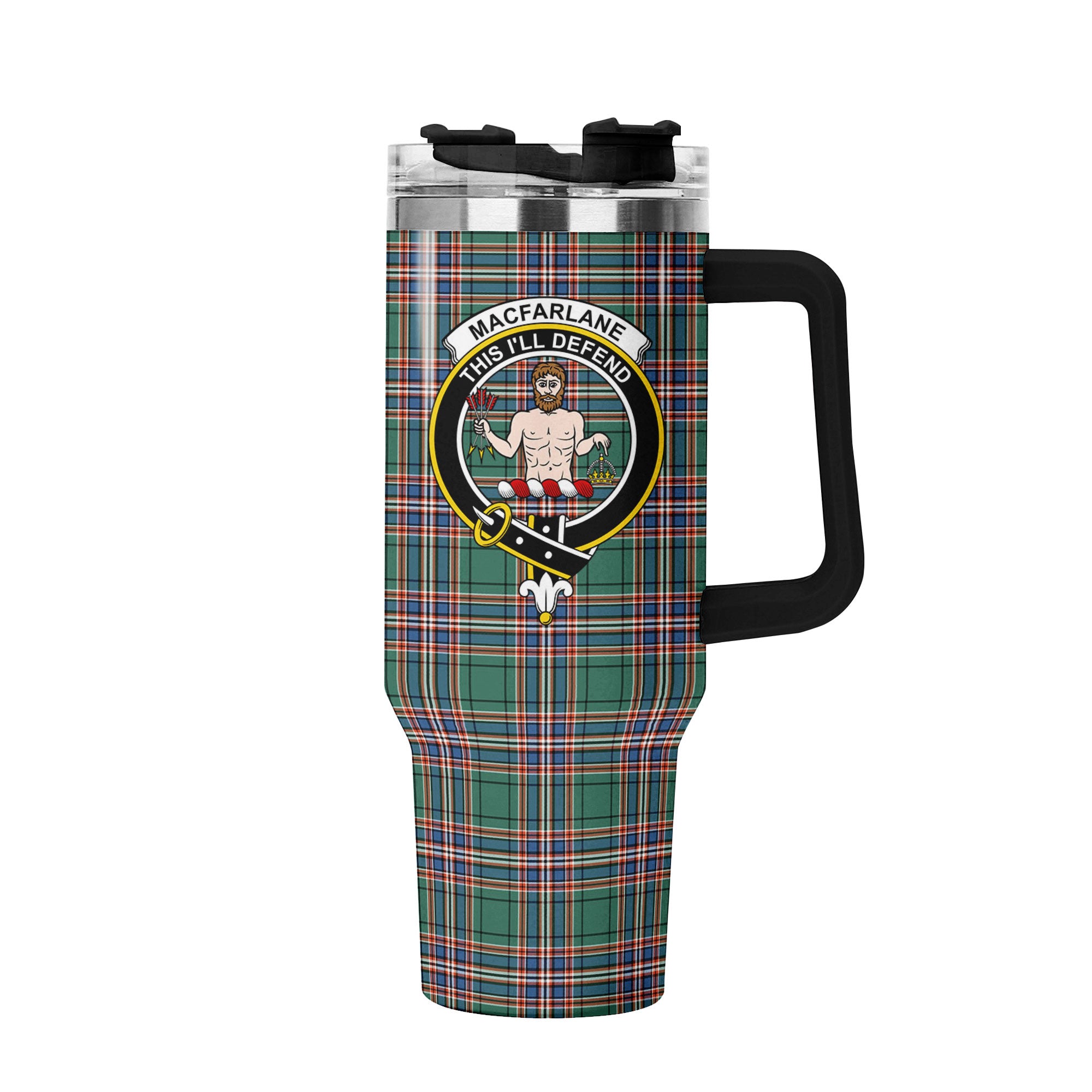 MacFarlane Hunting Ancient Tartan Crest 40 oz Insulated Tumbler with Handle