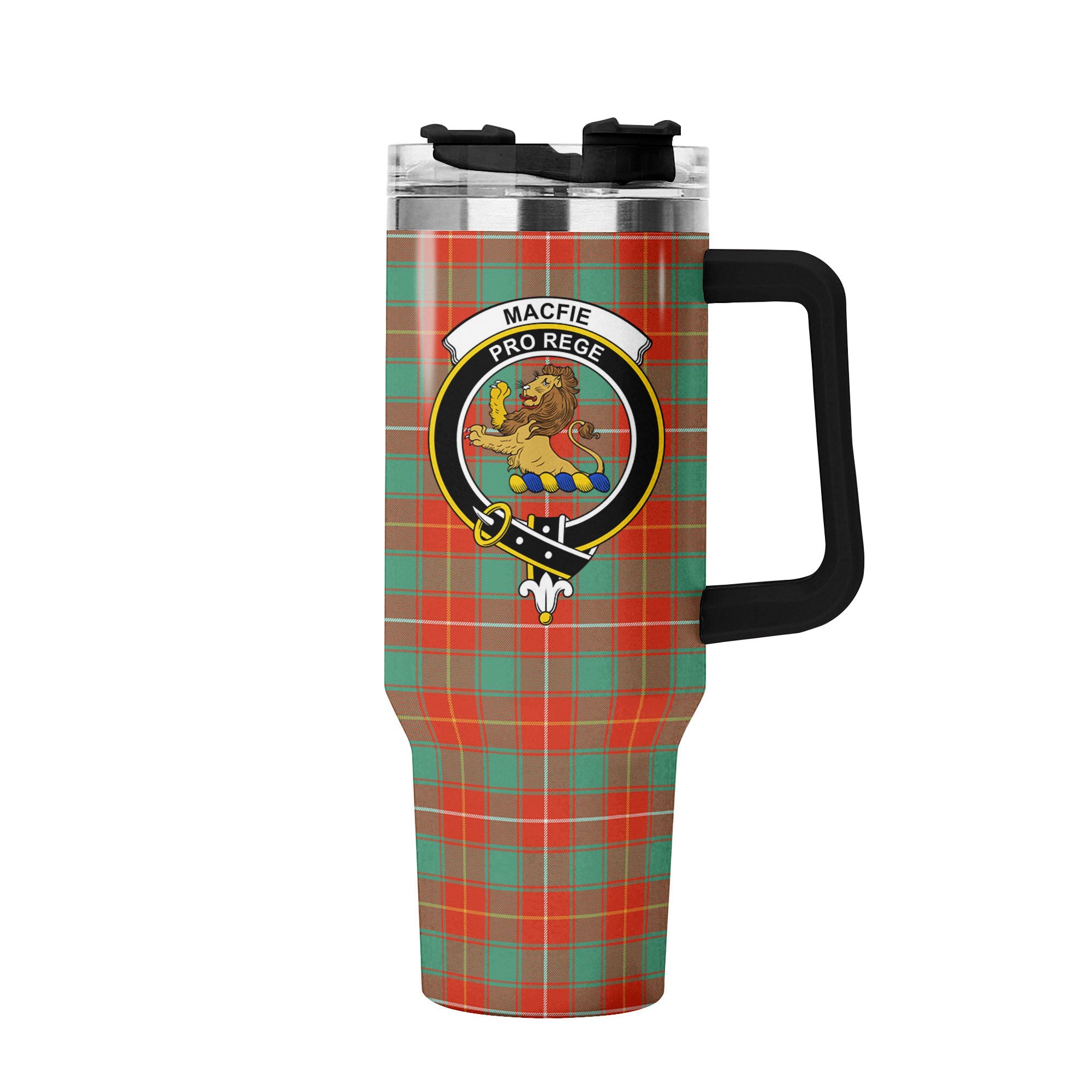 MacFie Ancient Tartan Crest 40 oz Insulated Tumbler with Handle