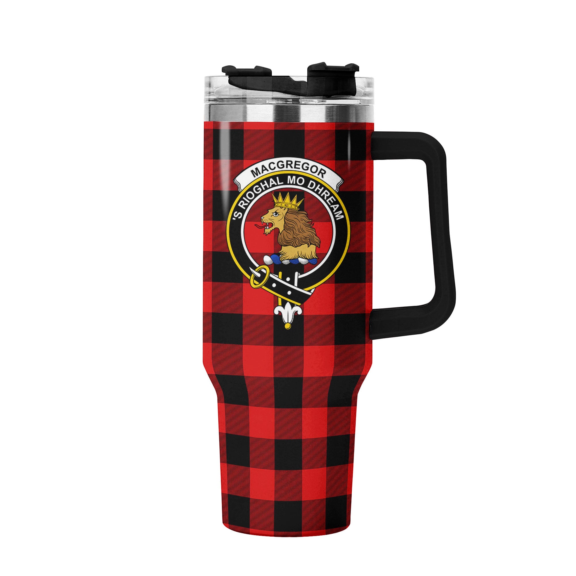 MacGregor Rob Roy Modern Tartan Crest 40 oz Insulated Tumbler with Handle