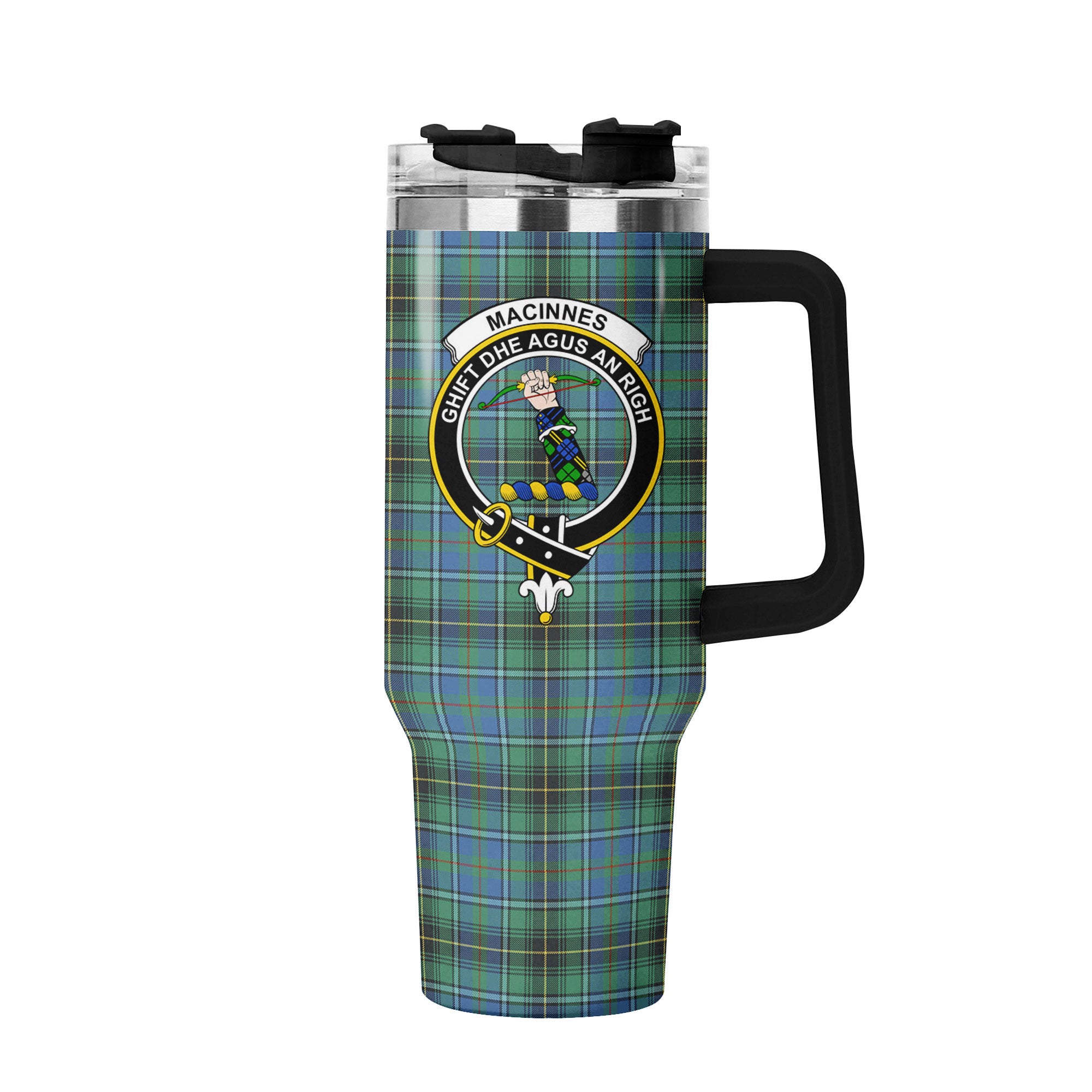 MacInnes Ancient Tartan Crest 40 oz Insulated Tumbler with Handle