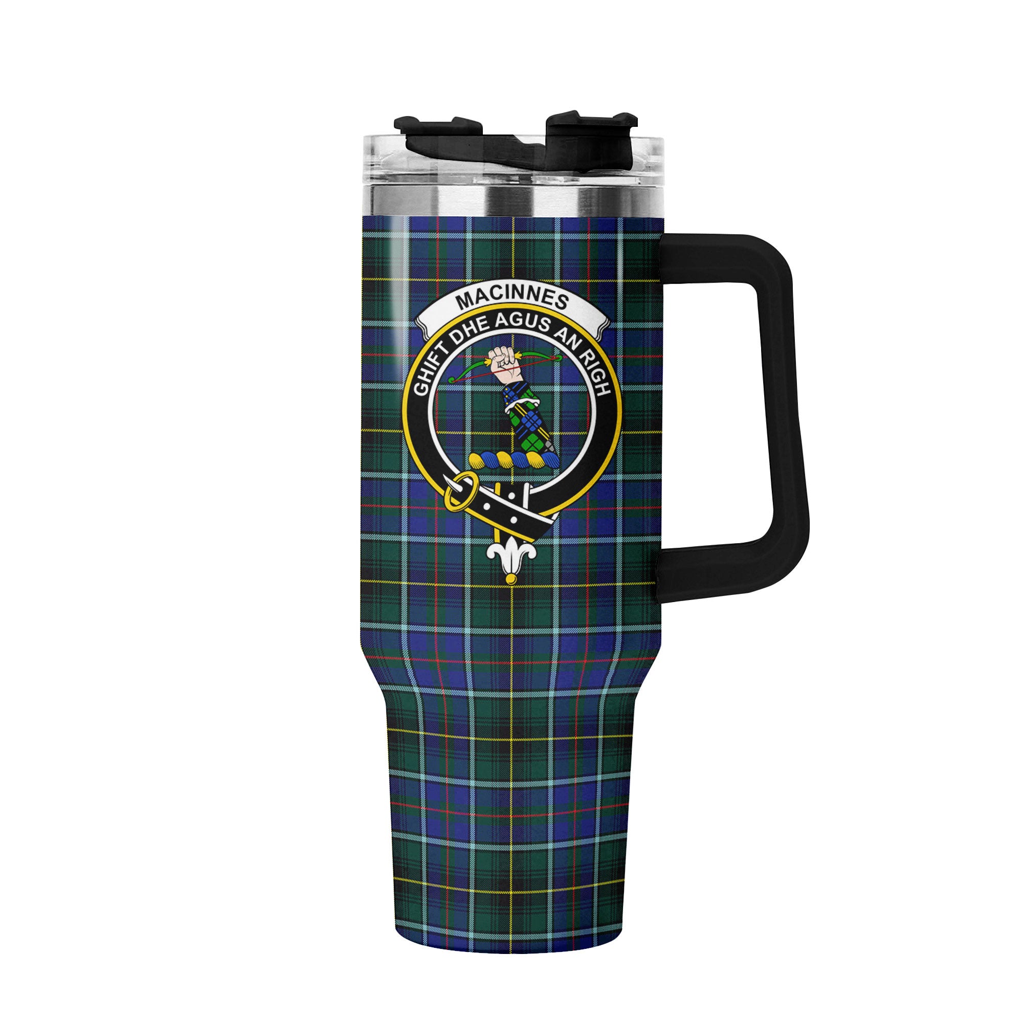 MacInnes Modern Tartan Crest 40 oz Insulated Tumbler with Handle