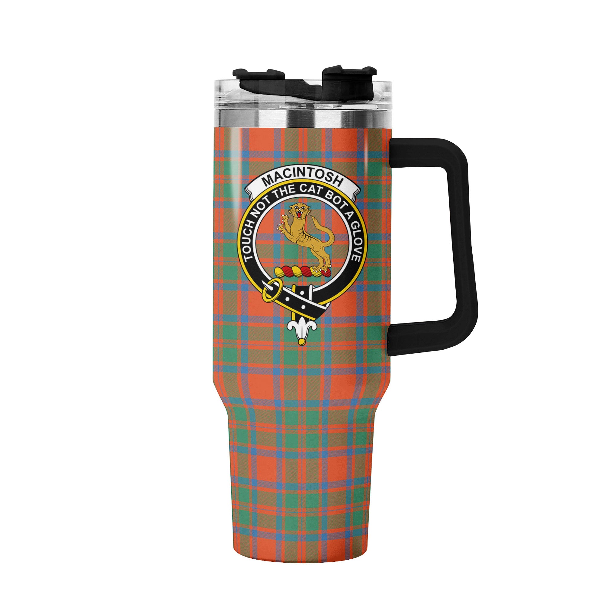 MacIntosh Ancient Tartan Crest 40 oz Insulated Tumbler with Handle