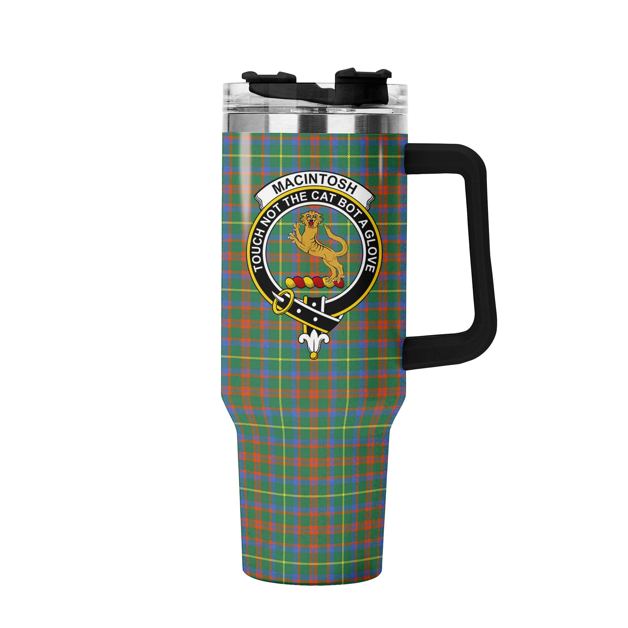 MacIntosh Hunting Ancient Tartan Crest 40 oz Insulated Tumbler with Handle